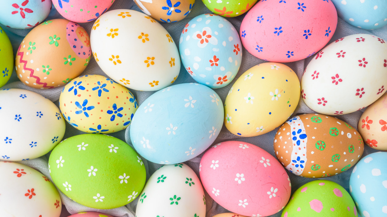 Download wallpaper eggs, Easter, spring