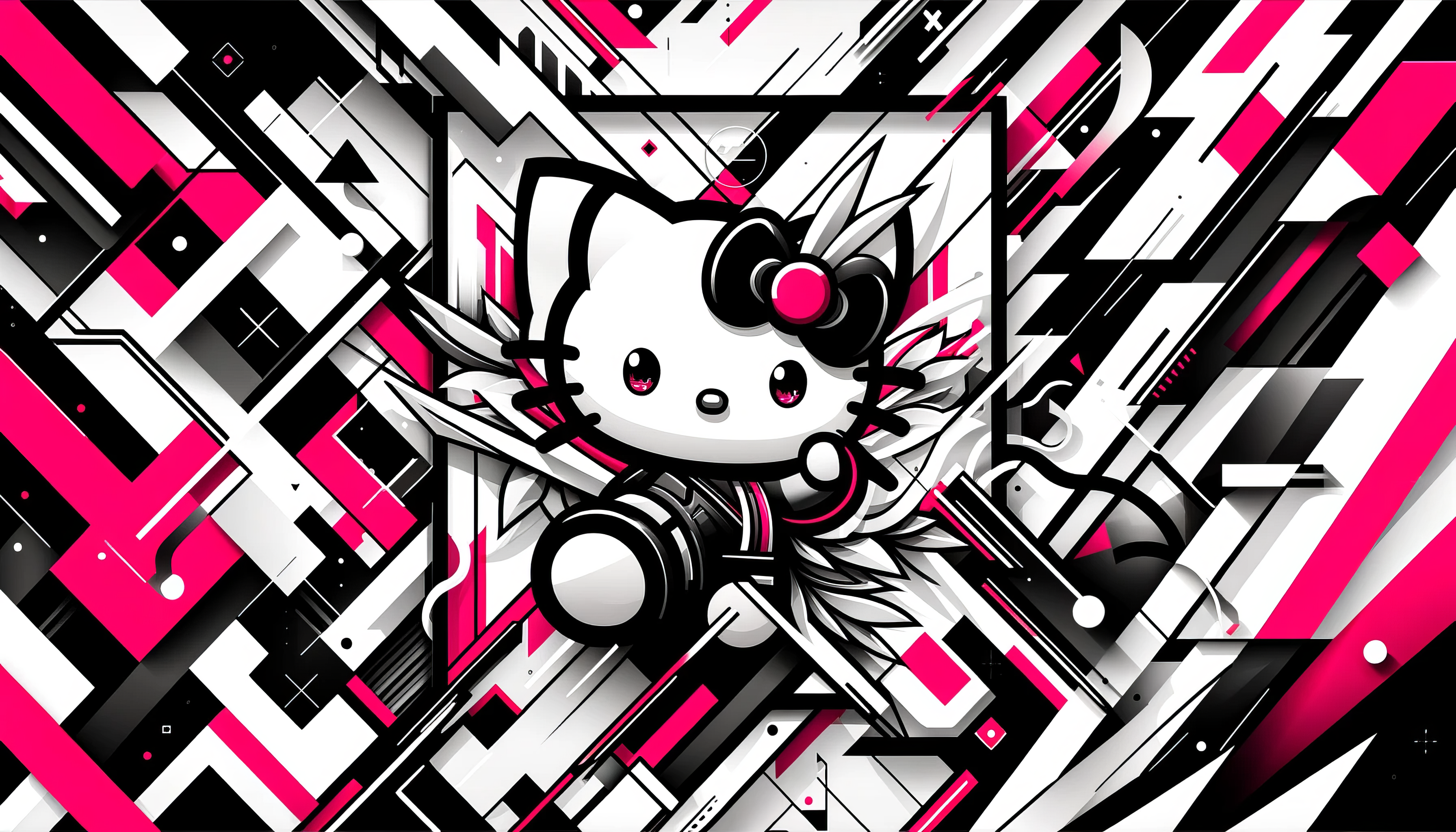 Hello Kitty Abstract Art HD Wallpaper
