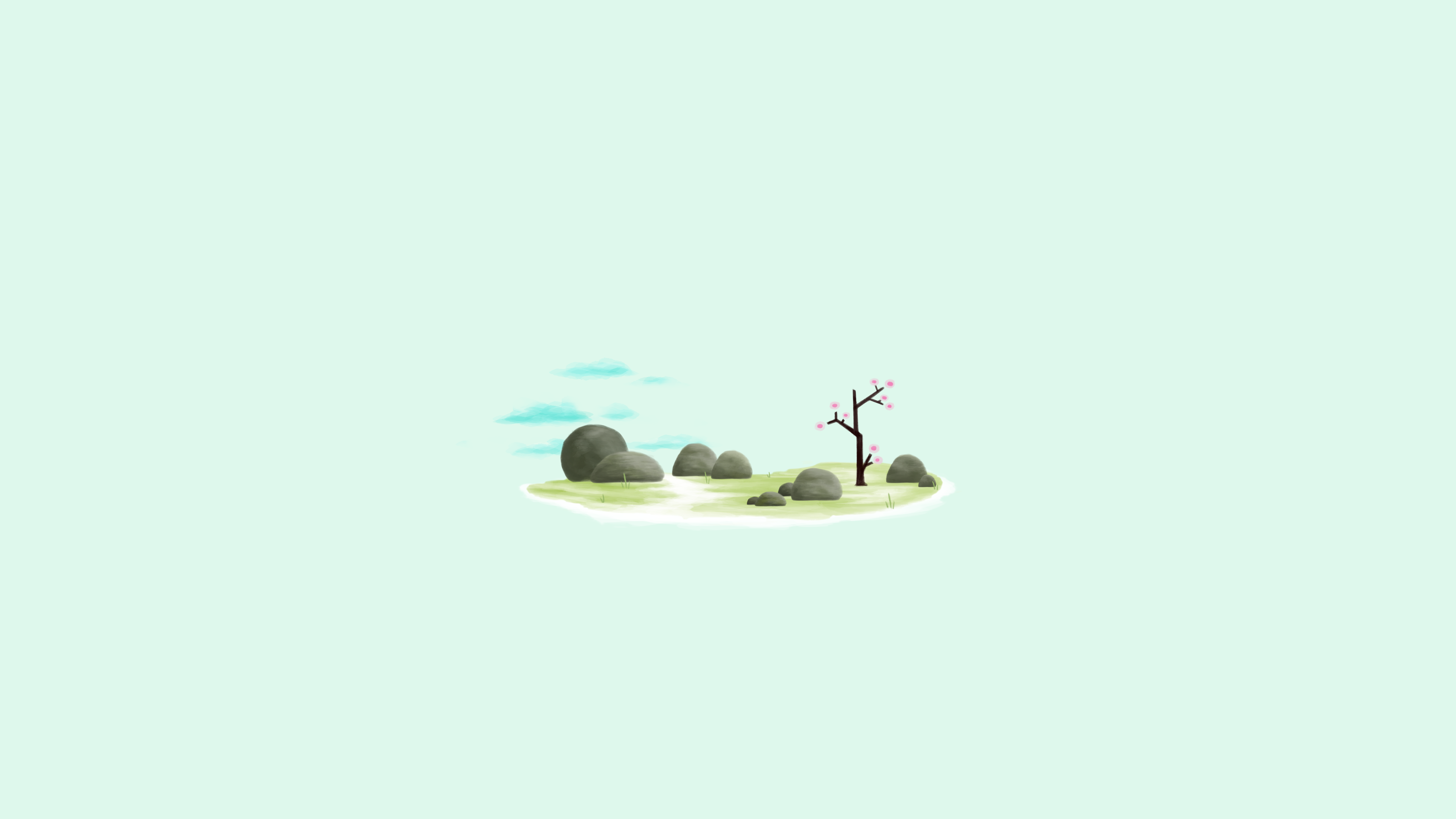 Spring time minimal landscape wallpaper