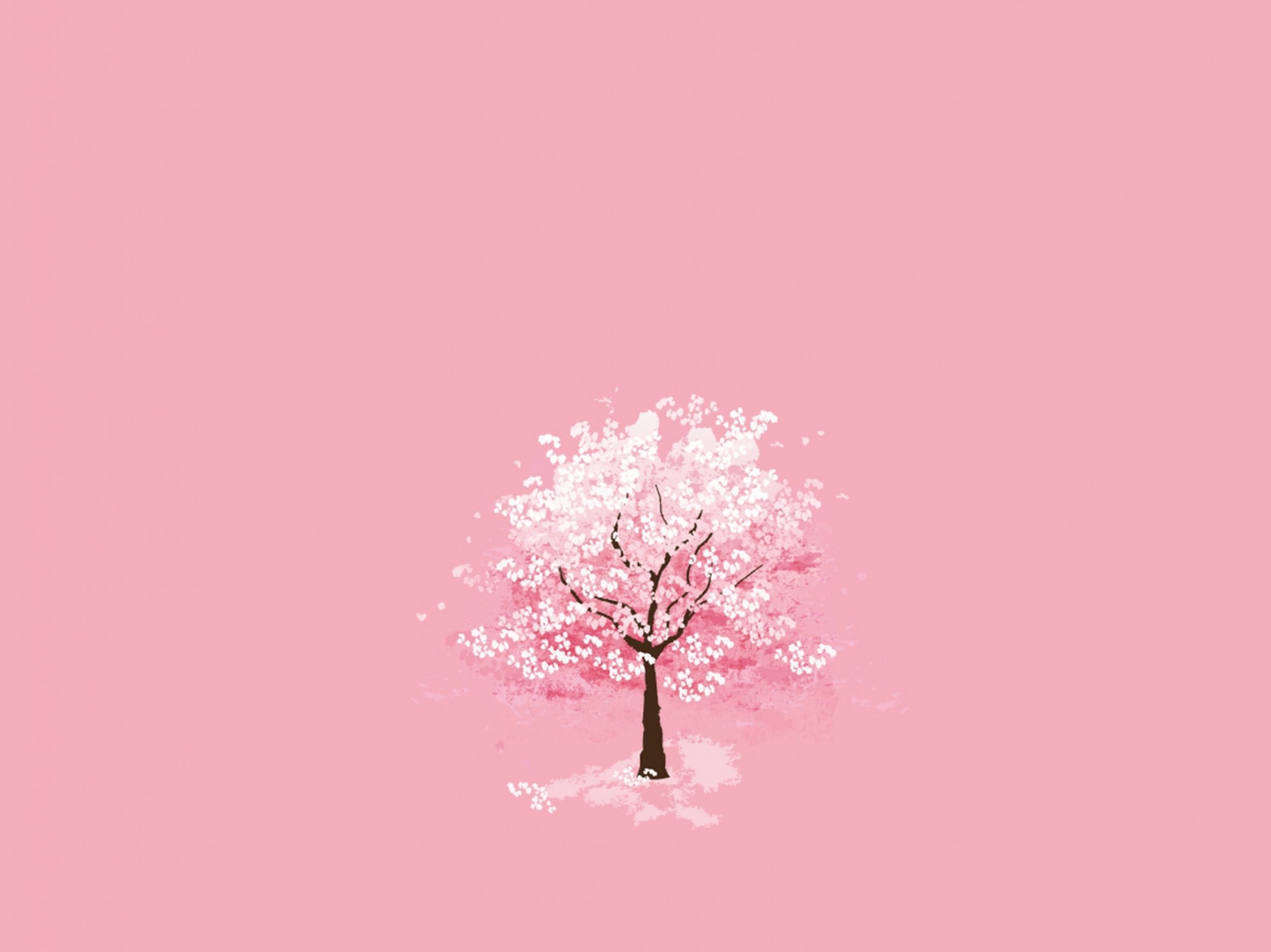 Winter Season Tree Pink Background iPad
