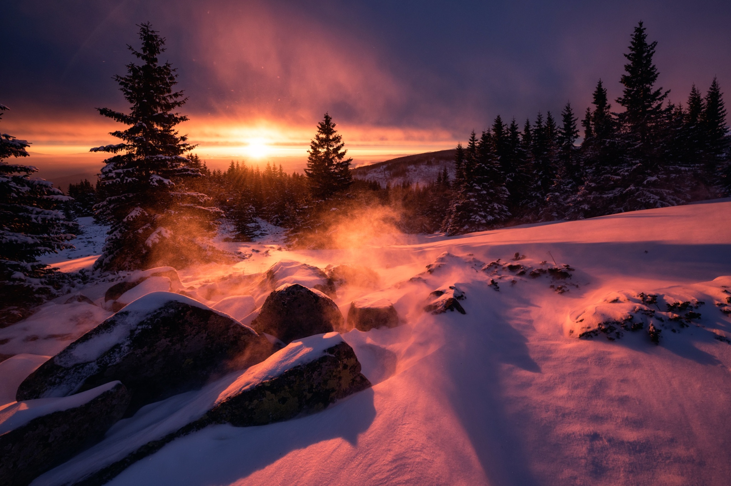 Winter Snow Sunset Chromebook