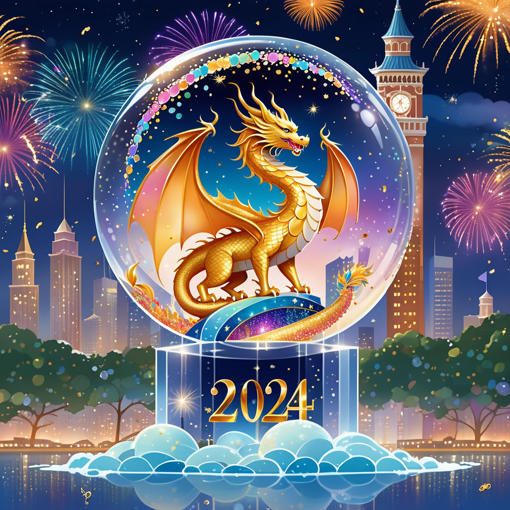 Clock and Green Wooden Dragon