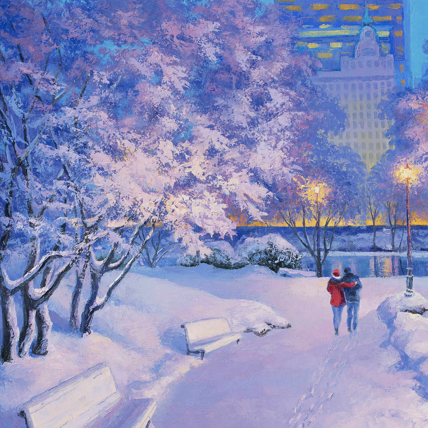 Soft Lilac Winter. Central Park New