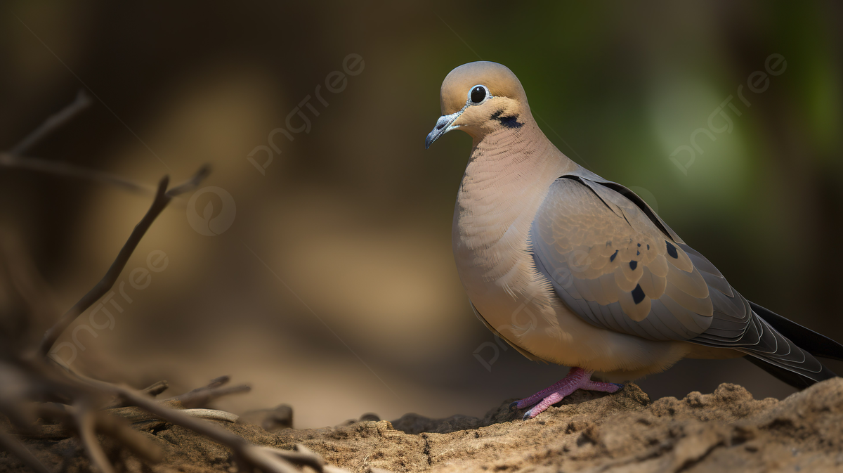 An Art Dove That Is Standing On Some
