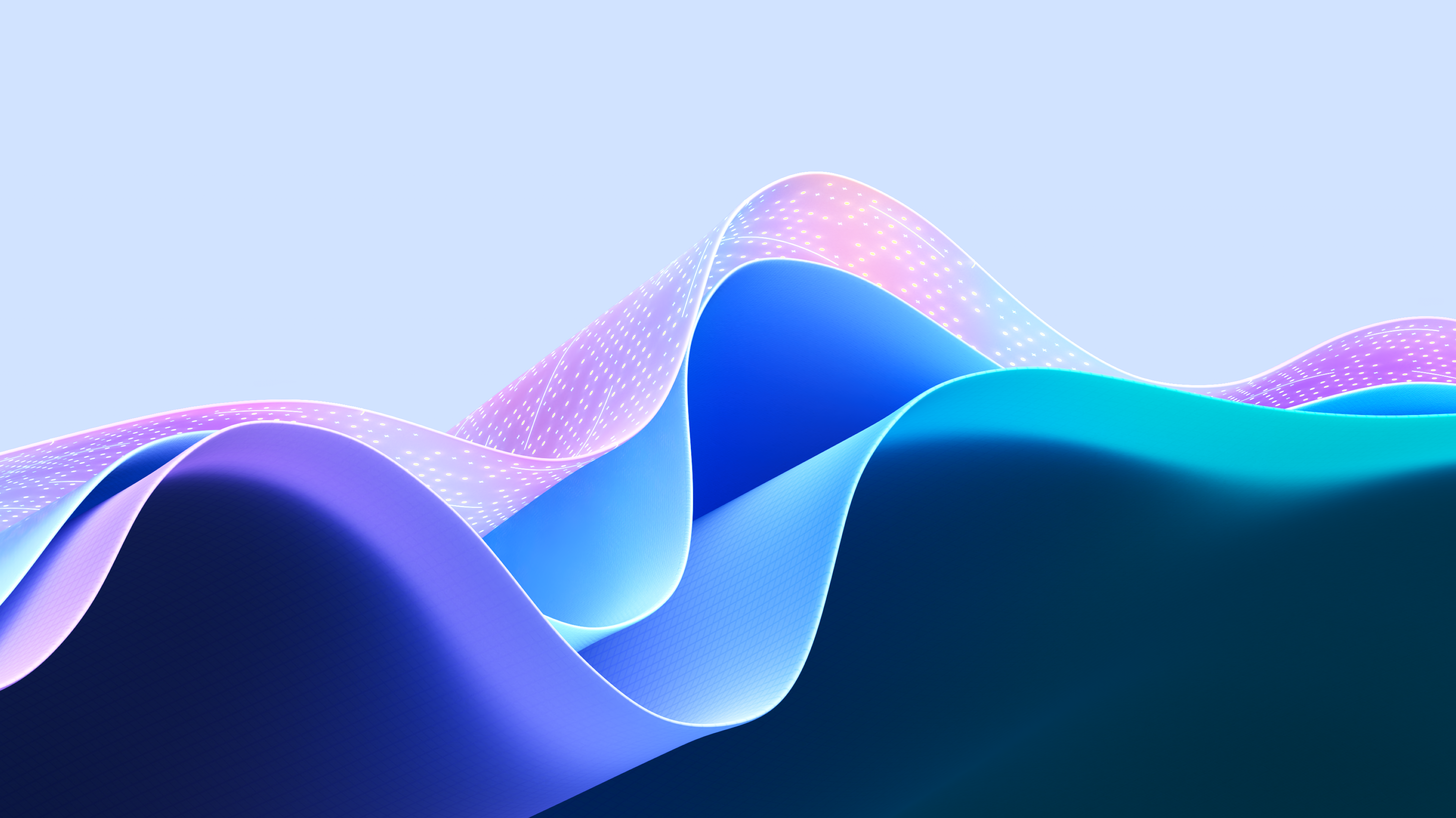 Waves Wallpaper 4K, Windows 11, Blue, Stock