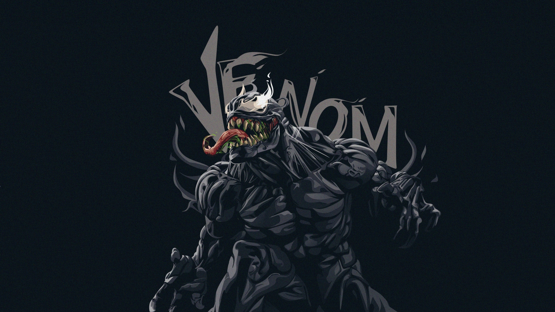 wallpaper 1920x1080 venom, minimal
