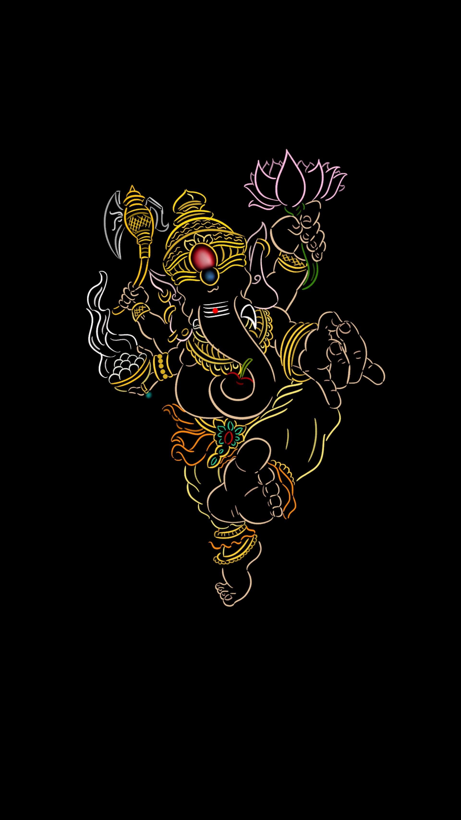 Lord Ganesha (minimal wallpaper), r