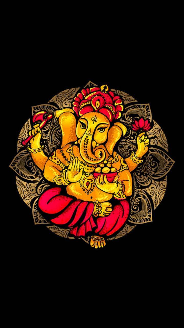 Lord Ganesha with Black Background