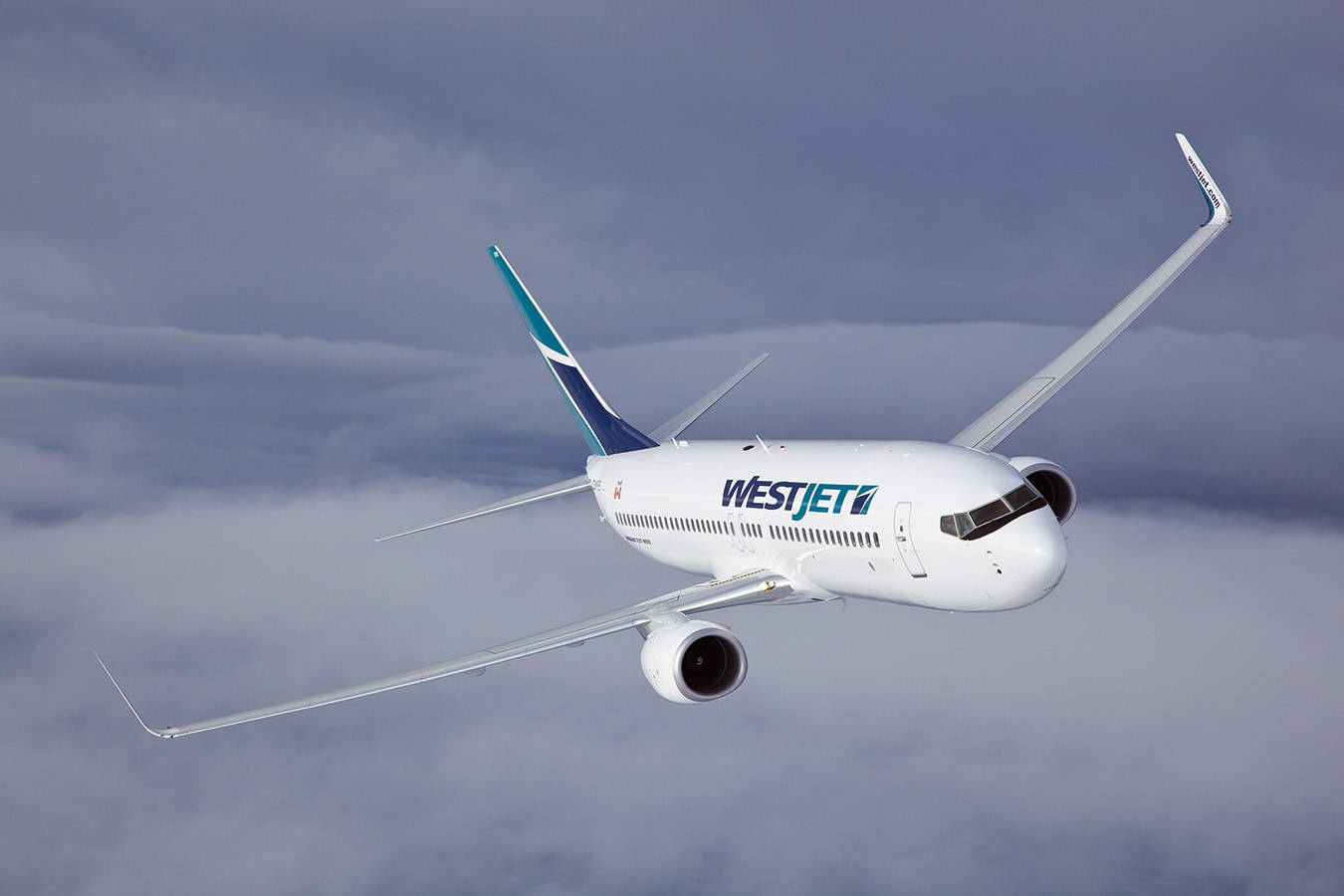 Hovering WestJet Airplane Wallpaper