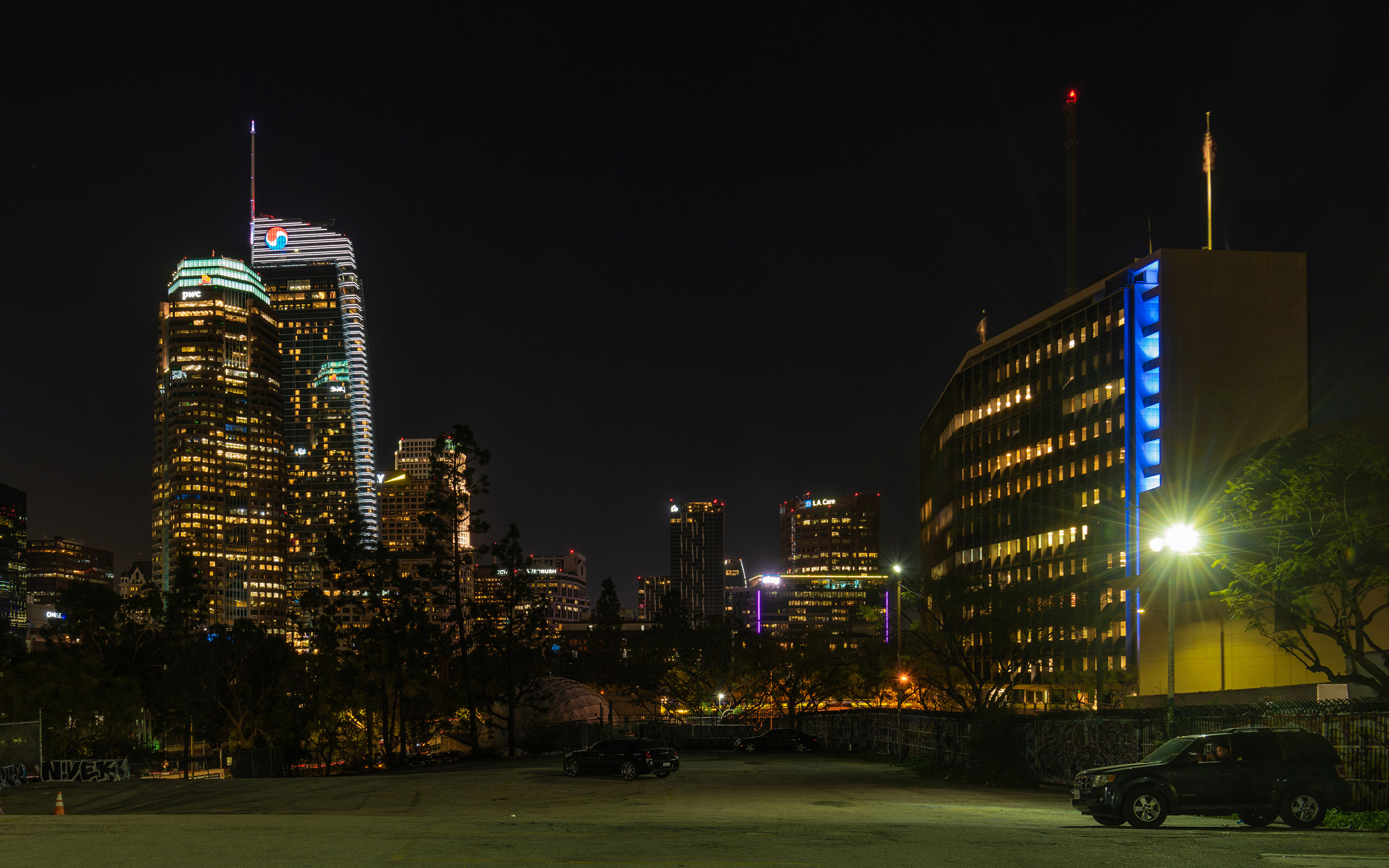 Street lights Houses Cities 3840x2400