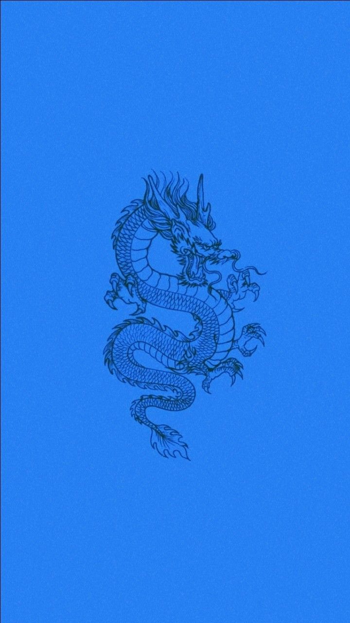 blue chinese dragon Wallpaper