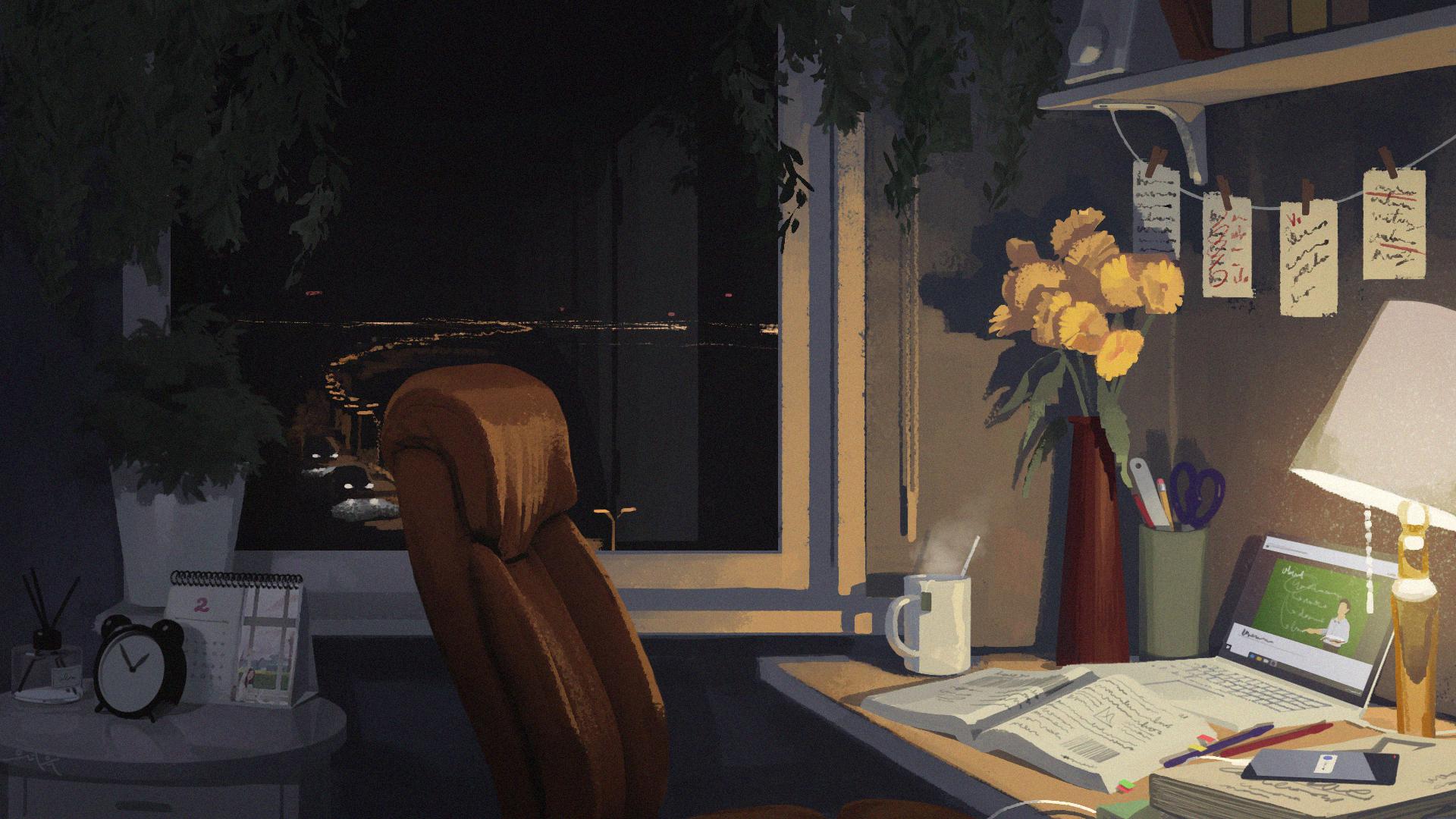 Midnight Study [1920 x 1080]