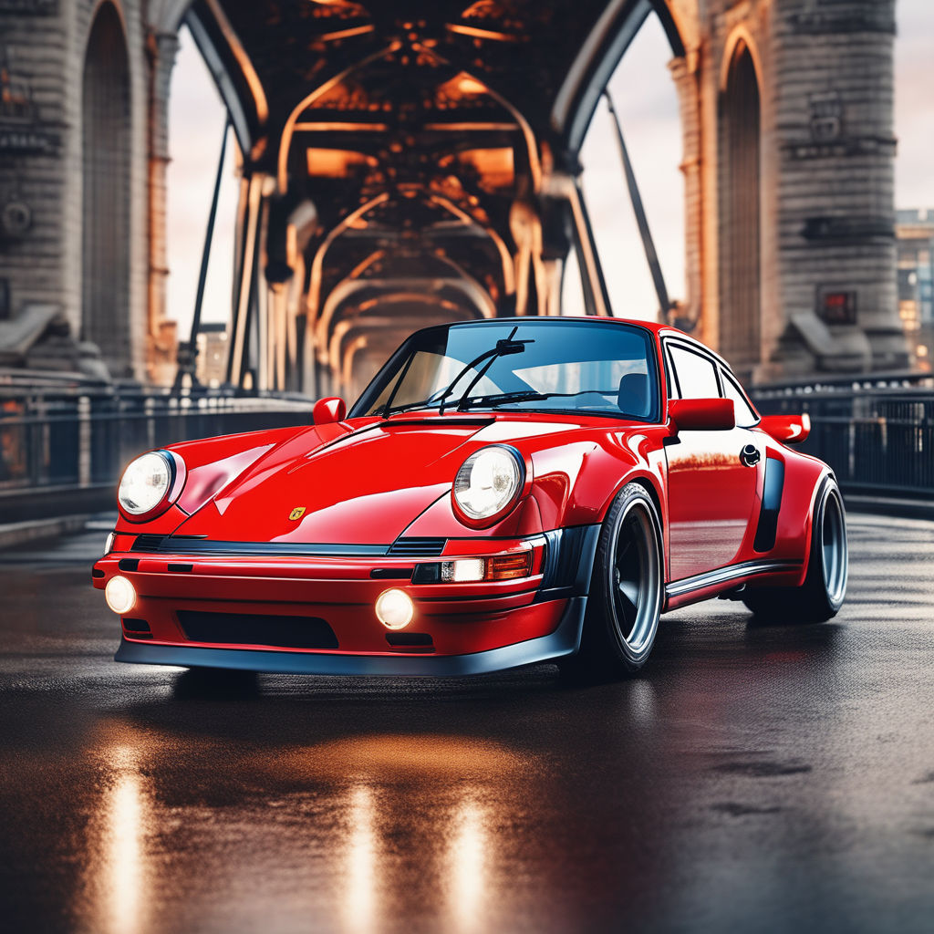 old Porsche 911 sitting in front