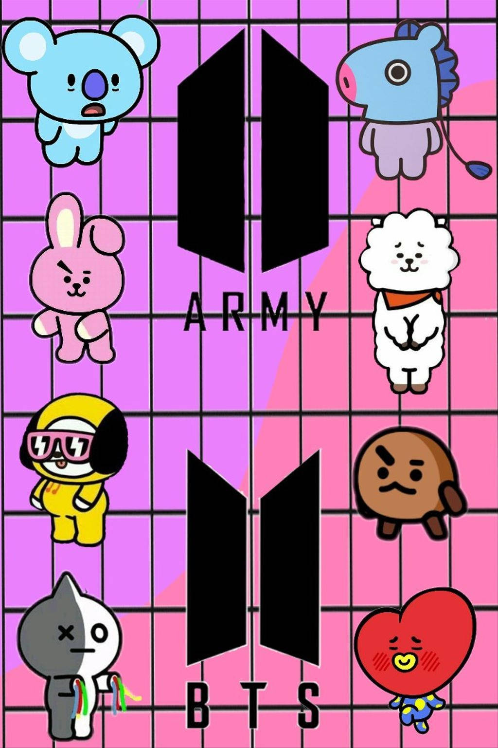 Cooky Bt21 Pink BTS Logo Wallpaper