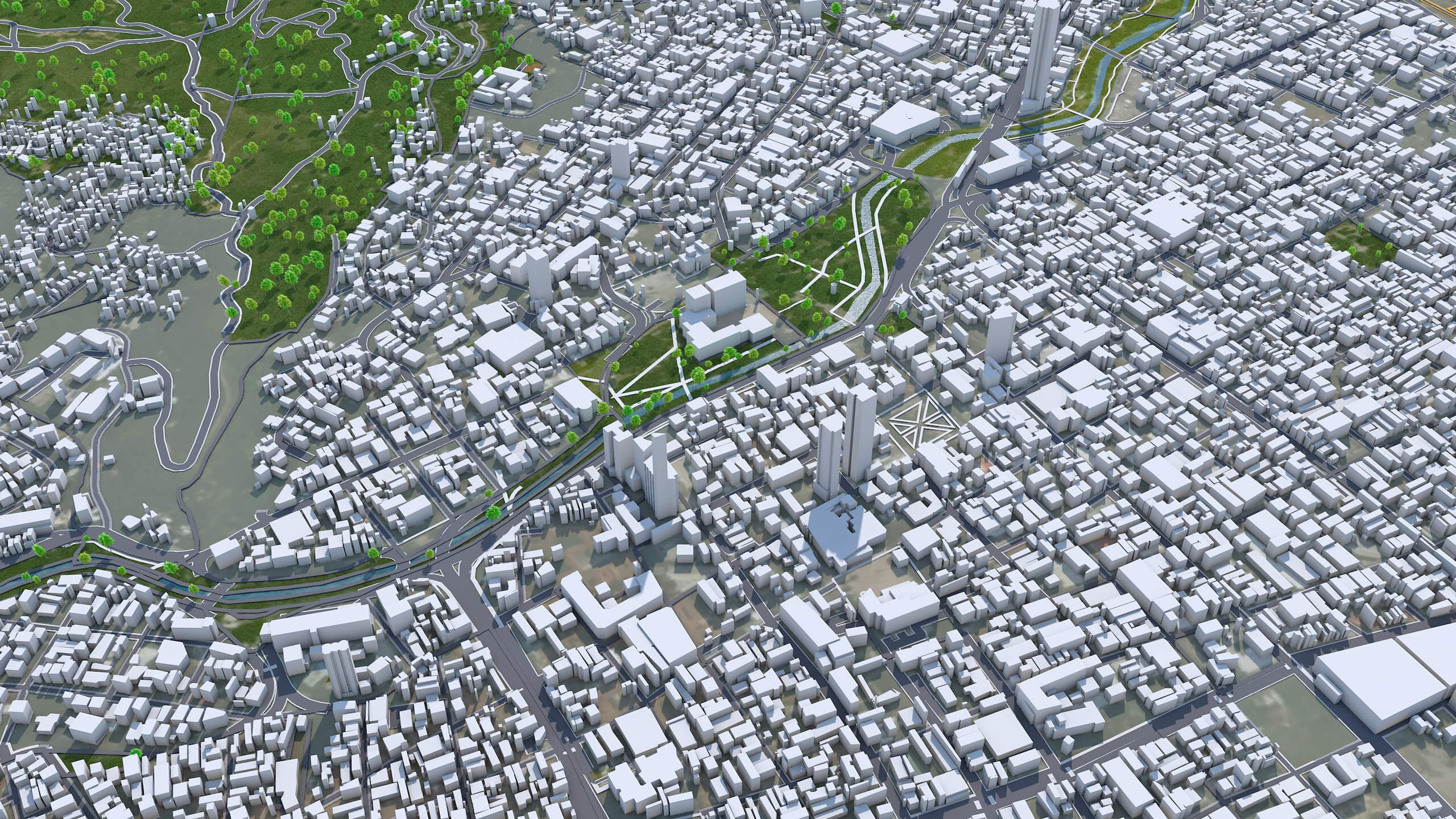 Cali City Colombia 3D Model 30km