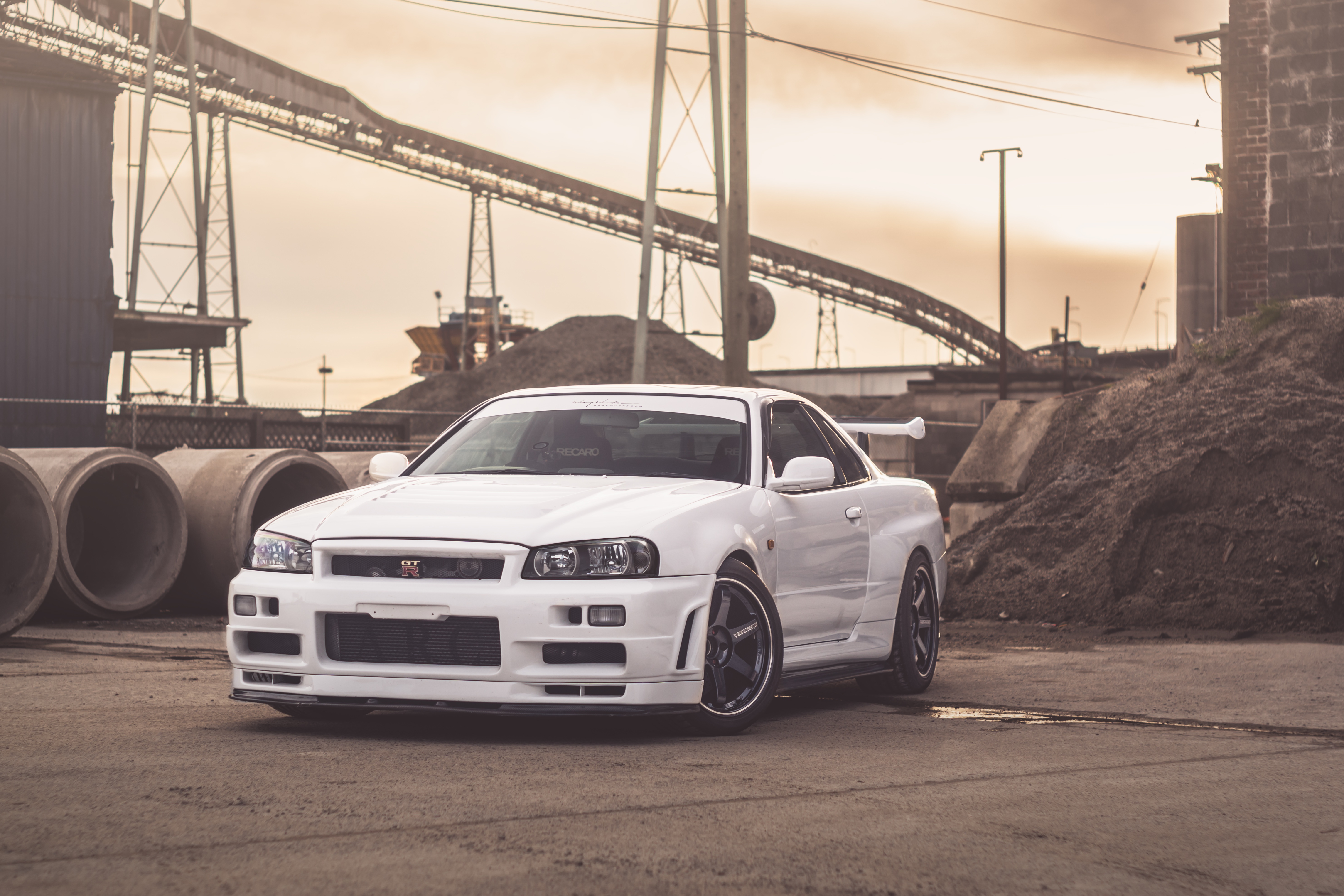 Download wallpaper GTR, Nissan, White