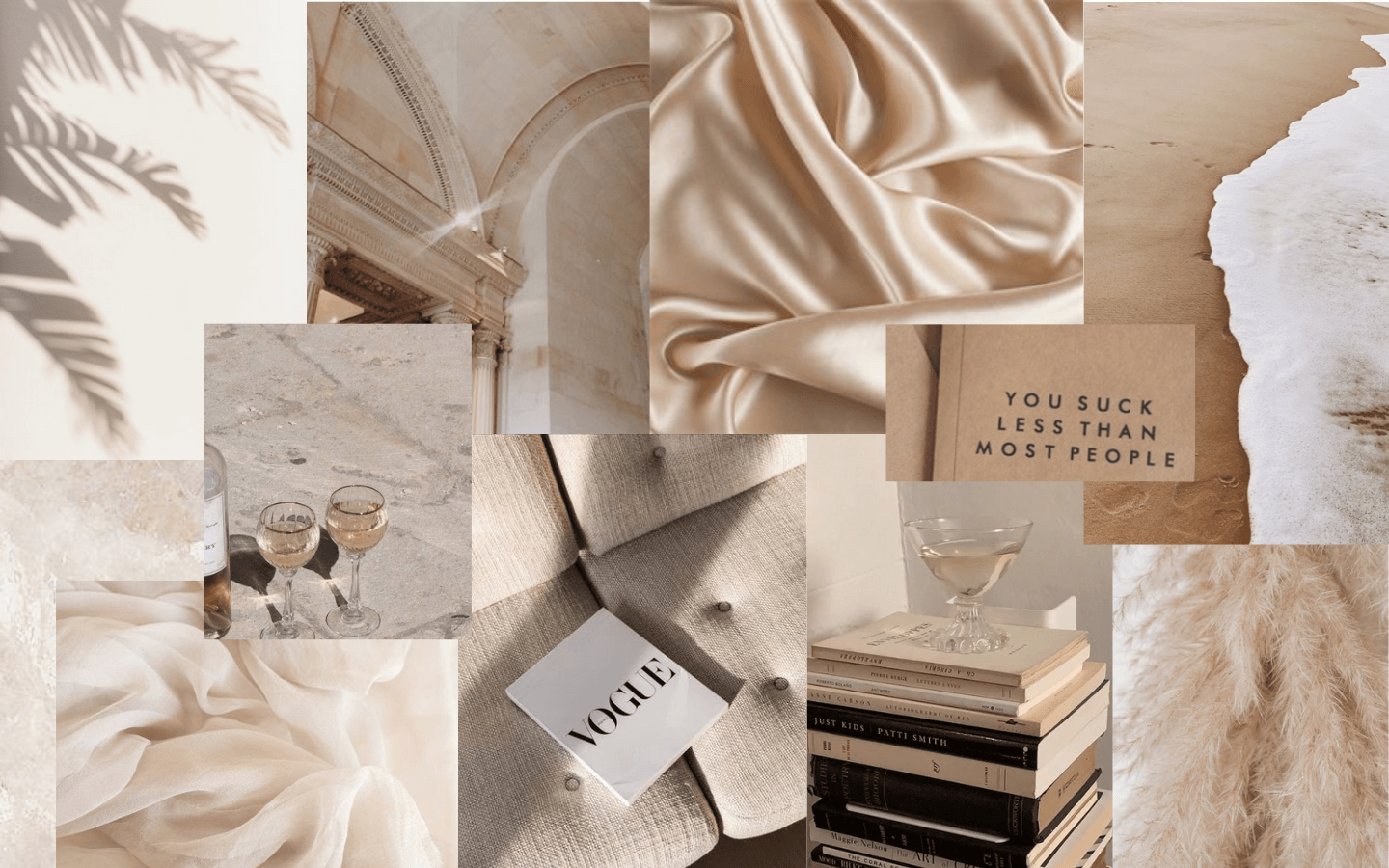 Beige Collage Wallpaper