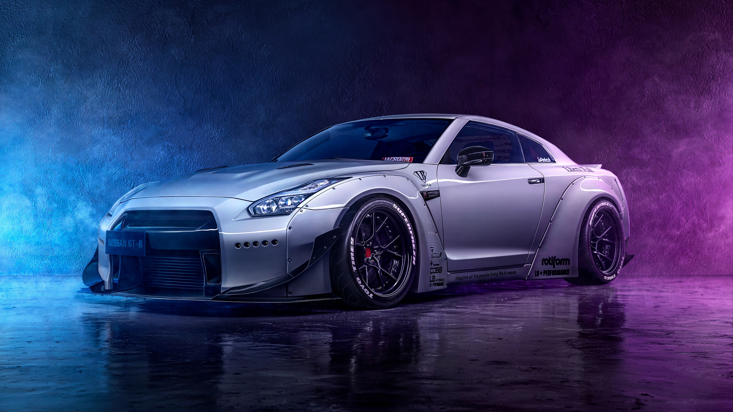 Neon Nissan GT R Digital Art 4K Wallpaper