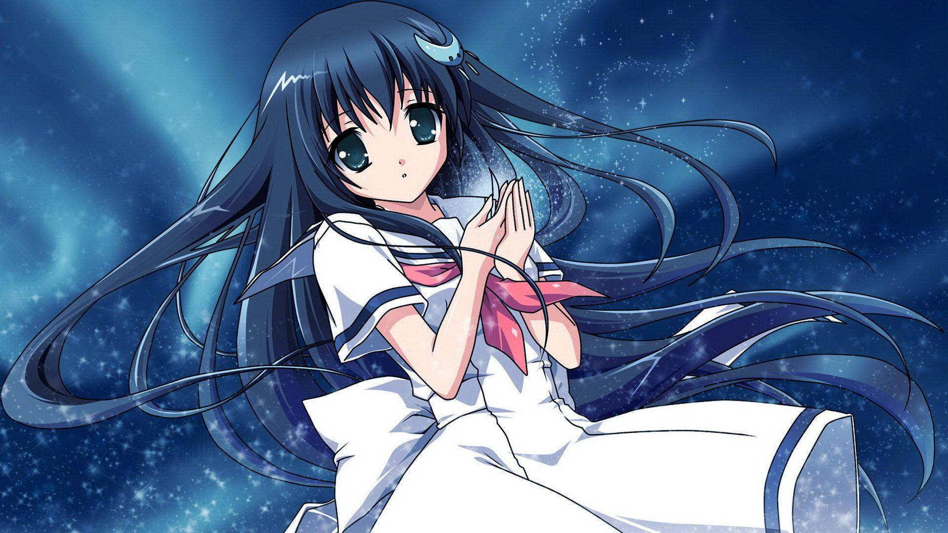 Anime Cute Girl Moon Barrette Wallpaper