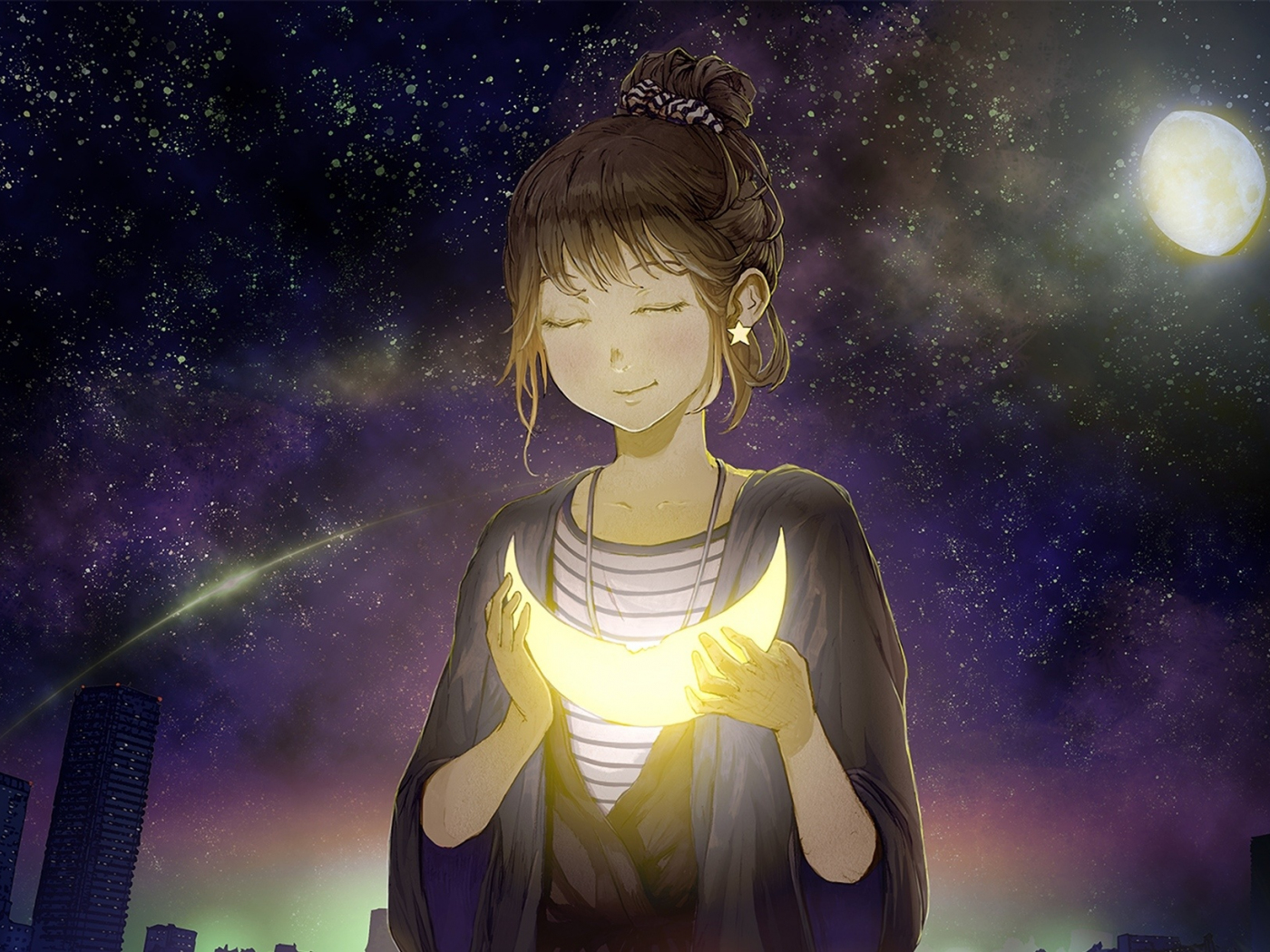 wallpaper 1400x1050 cute, anime girl