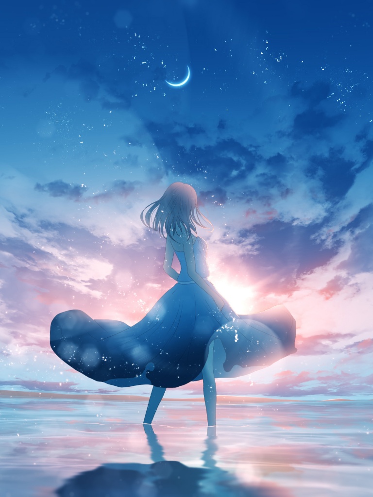 Anime girl Wallpaper 4K, Aesthetic