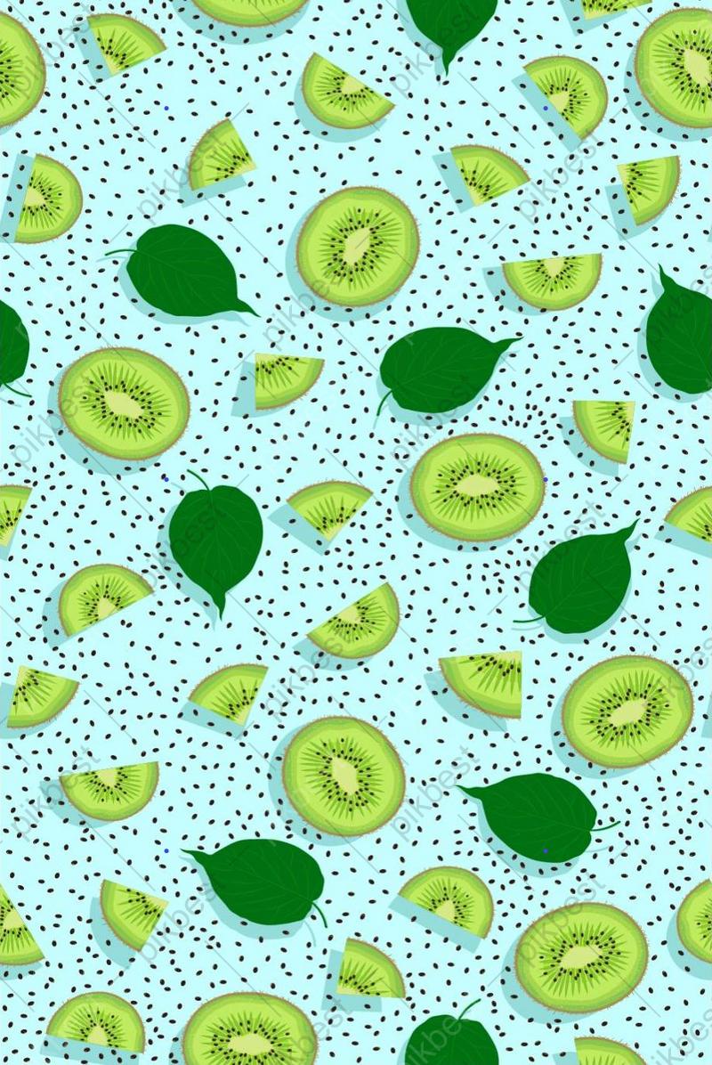 Seamless Pattern Fruit Kiwi Piece With