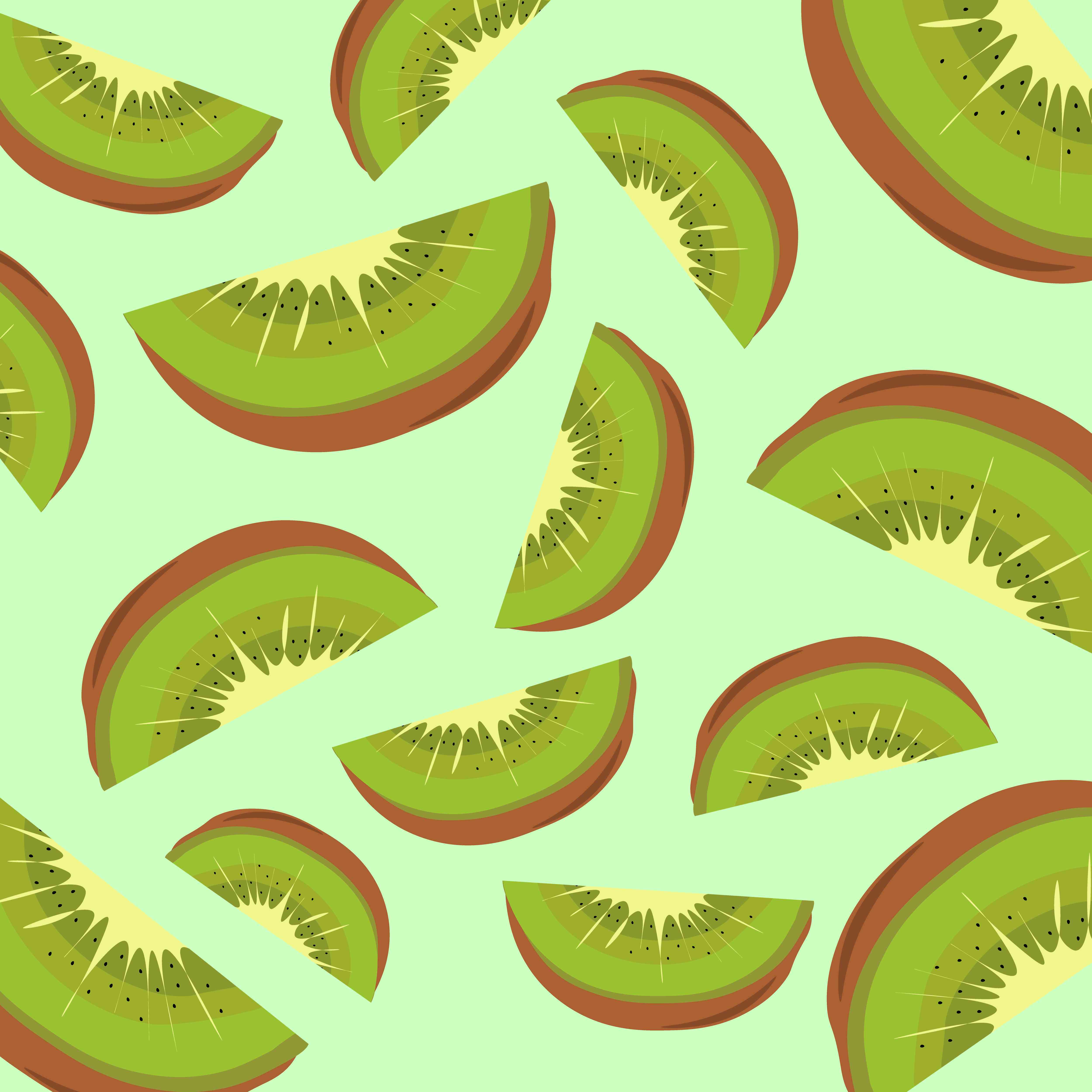 Kiwi Fruit Slices Hand Painted