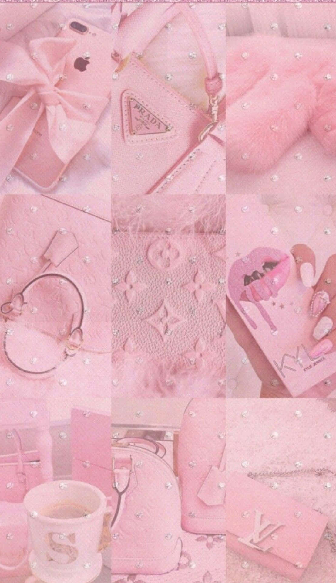 Aesthetic Pink Collage Wallpaper