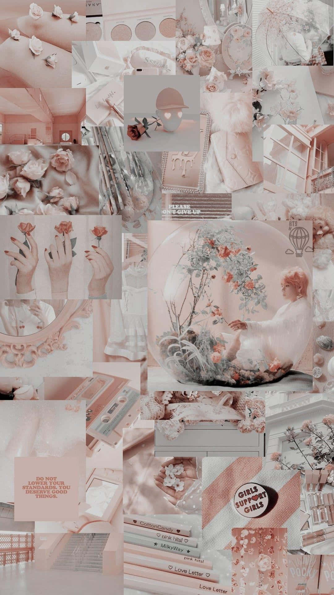 Aesthetic Pink Collage Wallpaper