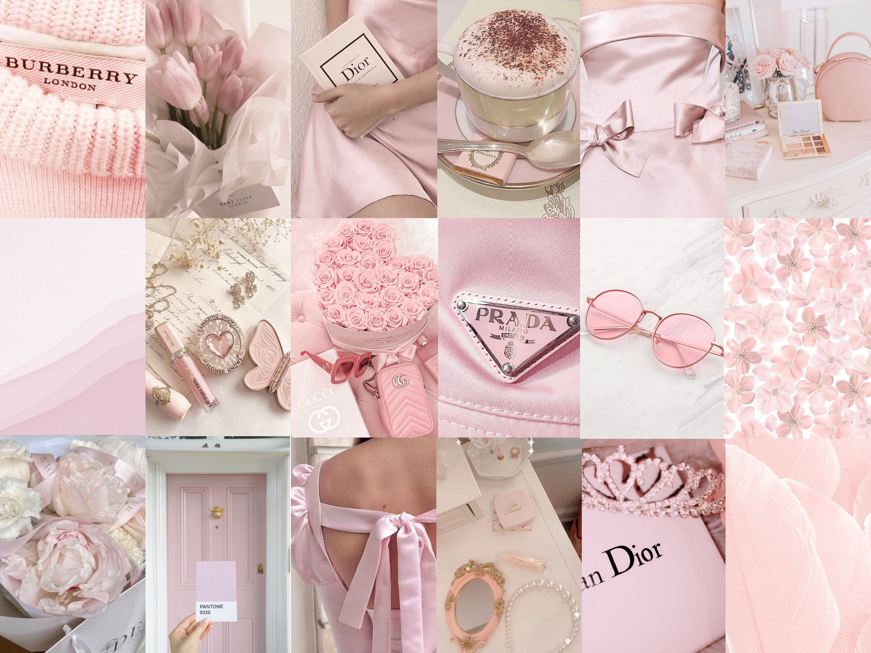 Blush Pink Collage Kit, Pastel Pink