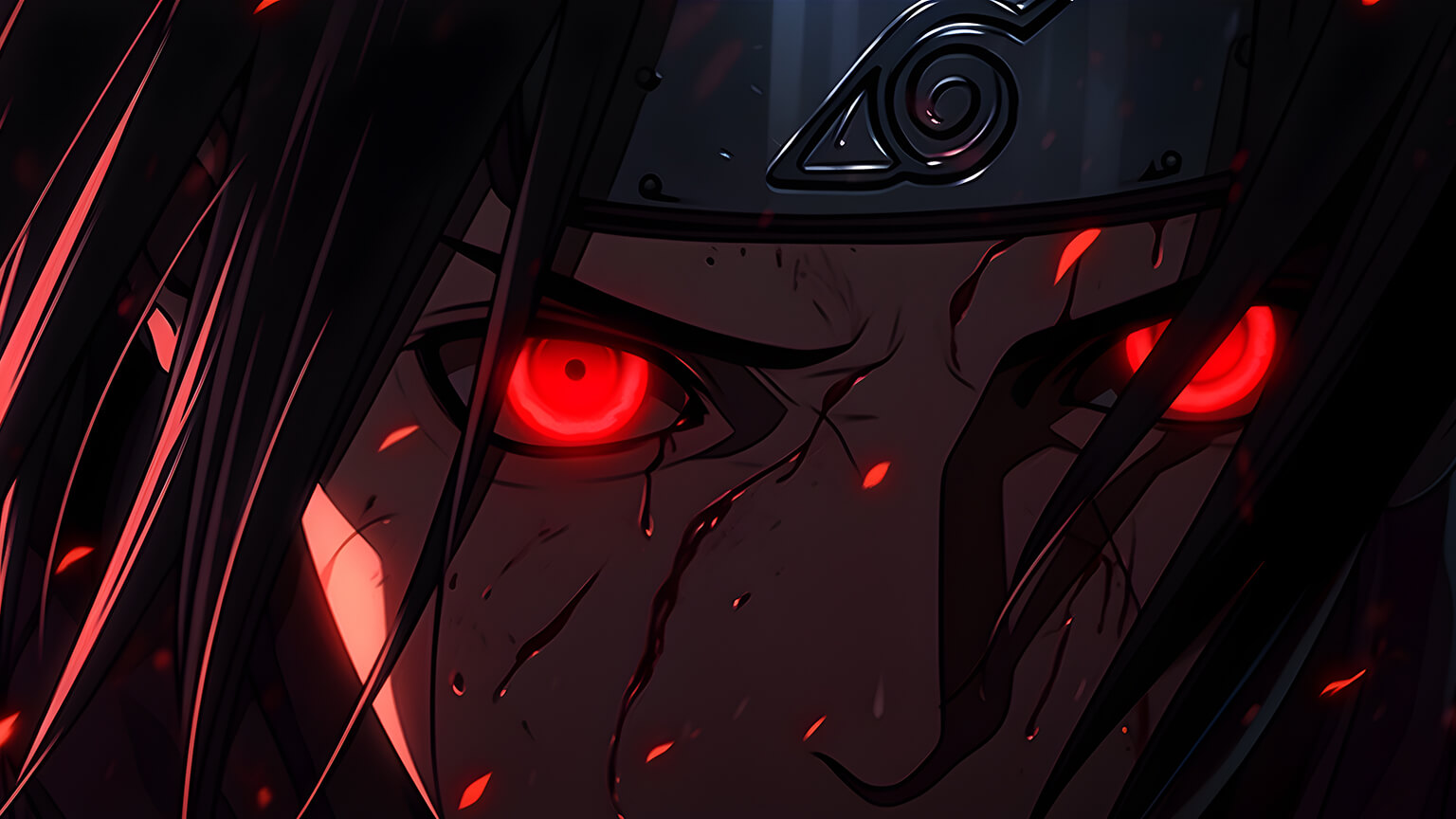 Itachi Uchiha Red Glowing Eyes Naruto