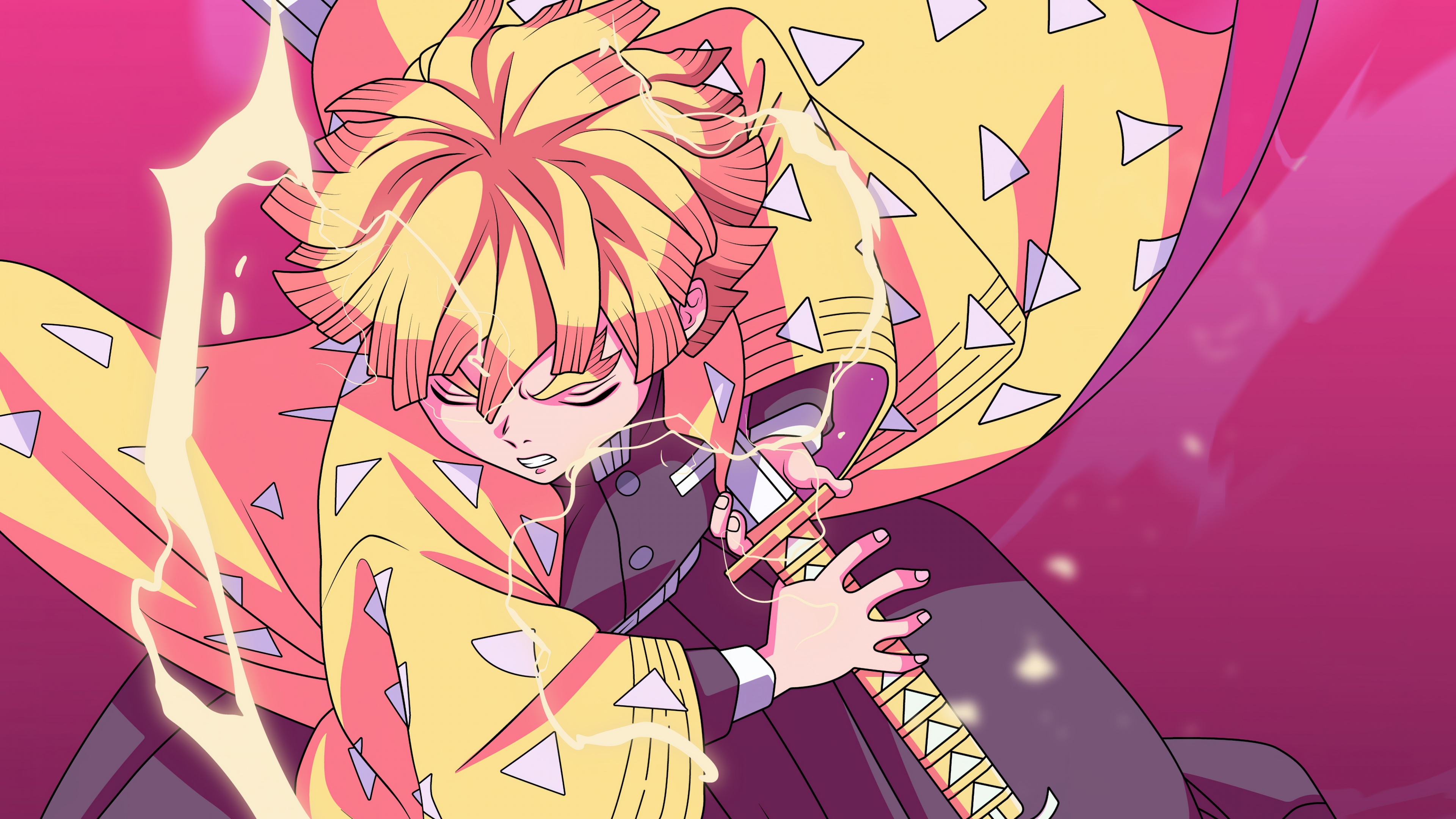 Zenitsu Agatsuma Wallpaper 4K, Demon