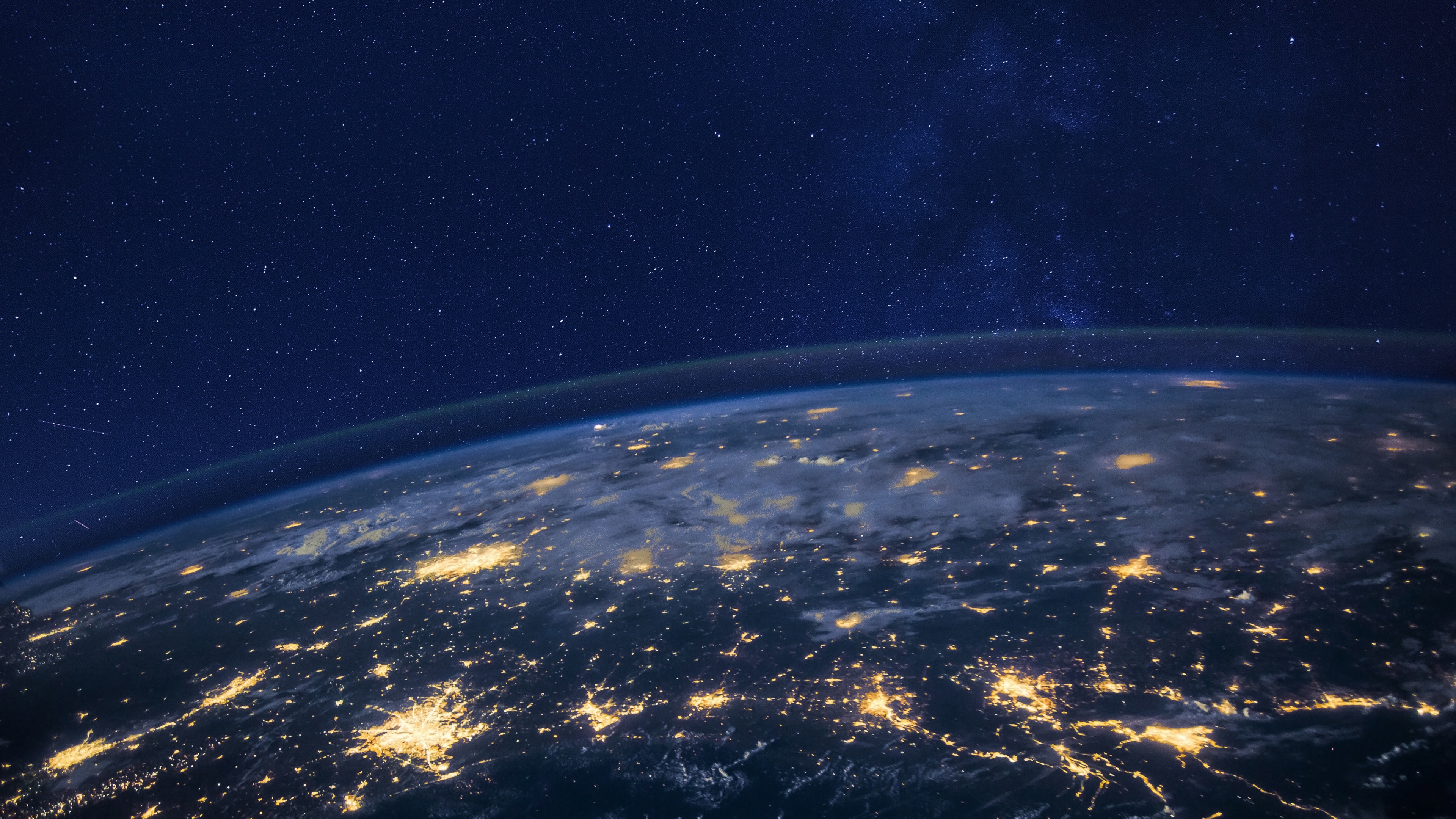 Earth Wallpaper 4K, Starry sky, Night