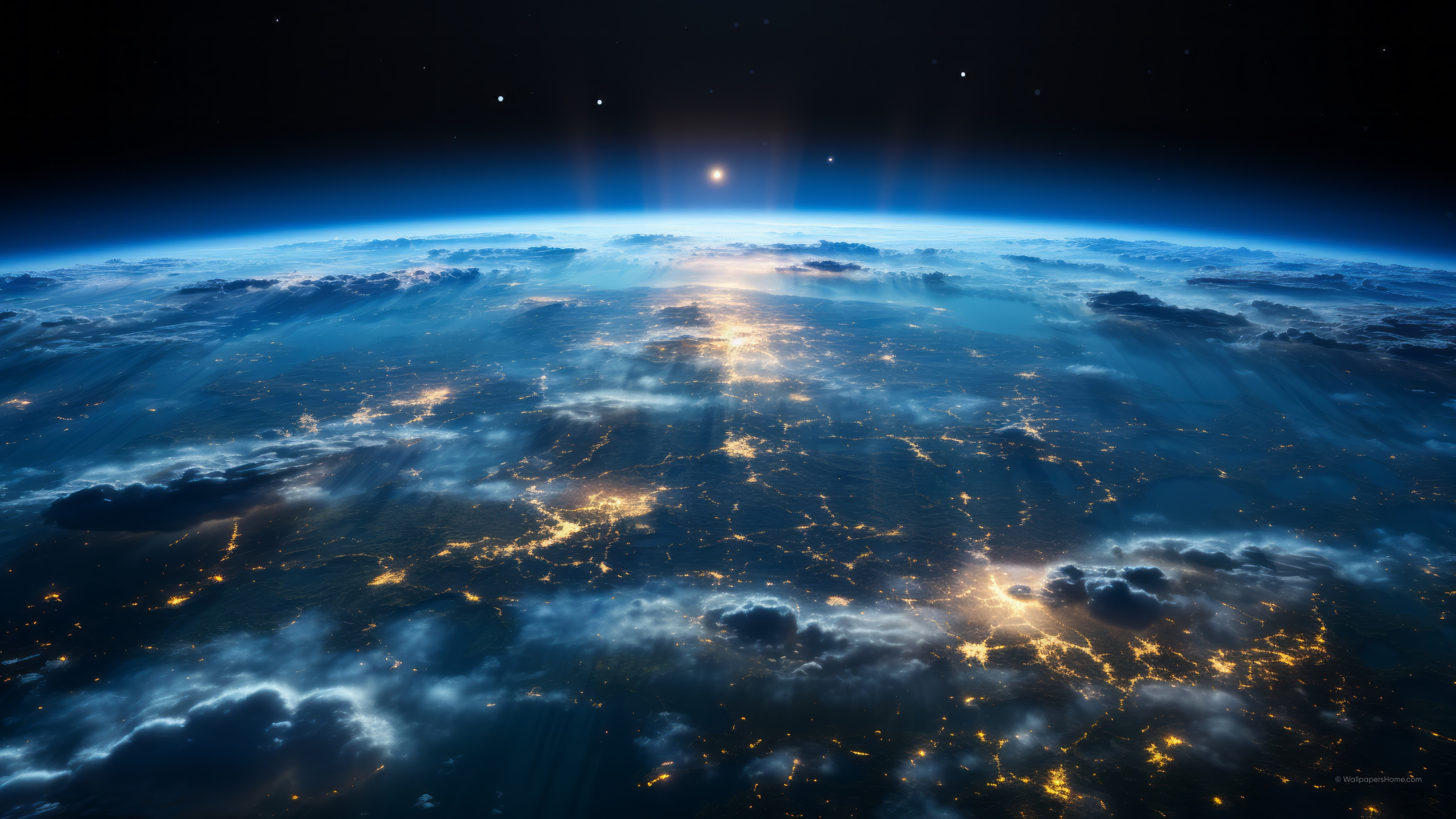 Wallpaper Earth, iOS 17, Space, OS