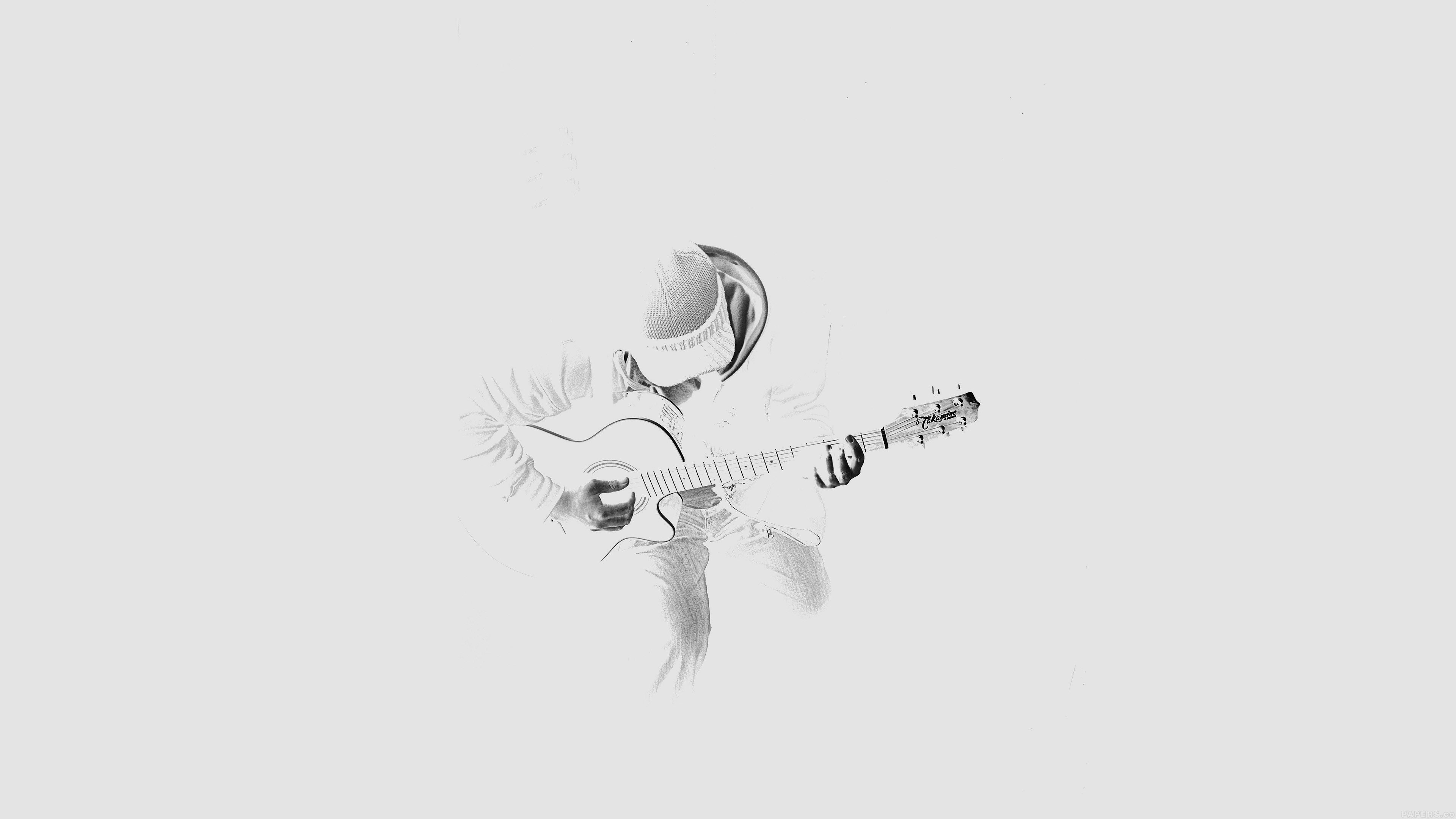 Out The Dark Guitar Player Music White