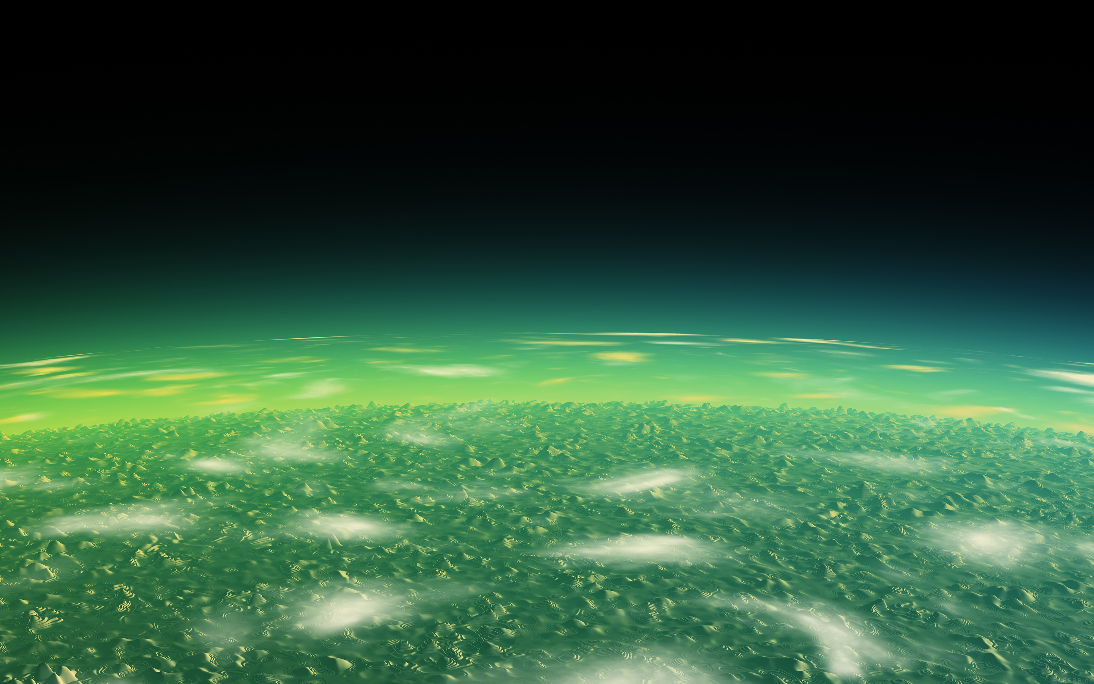 Alien Green Earth Space Planet Dark