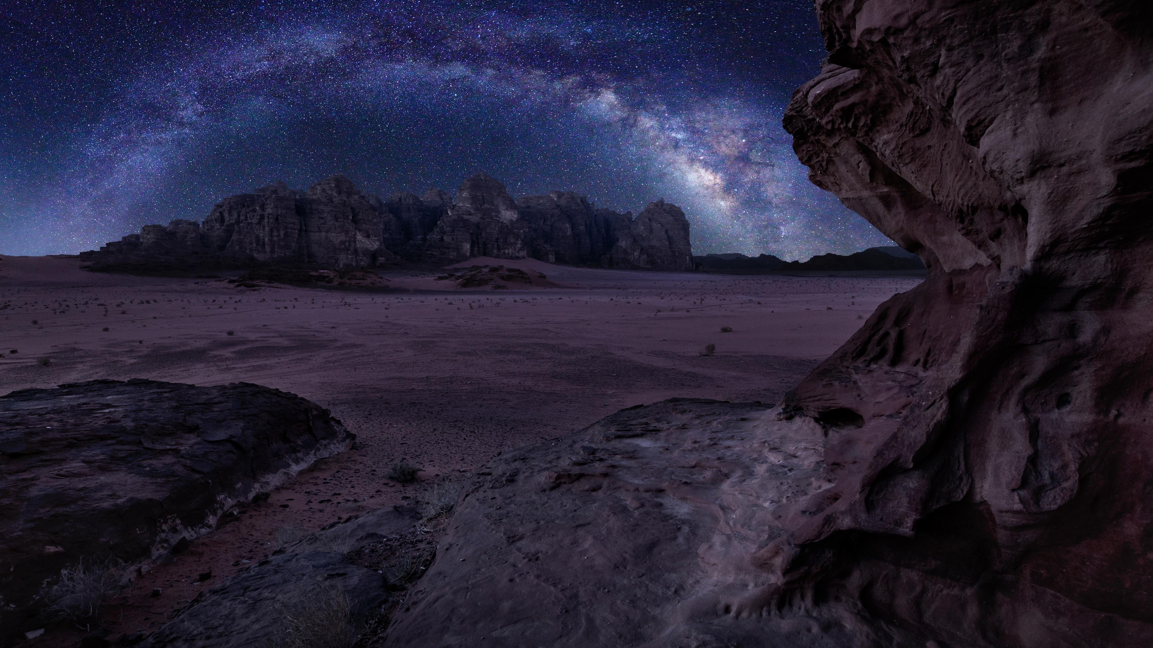 Dark Galaxy Stars Landsacpe Night 4k