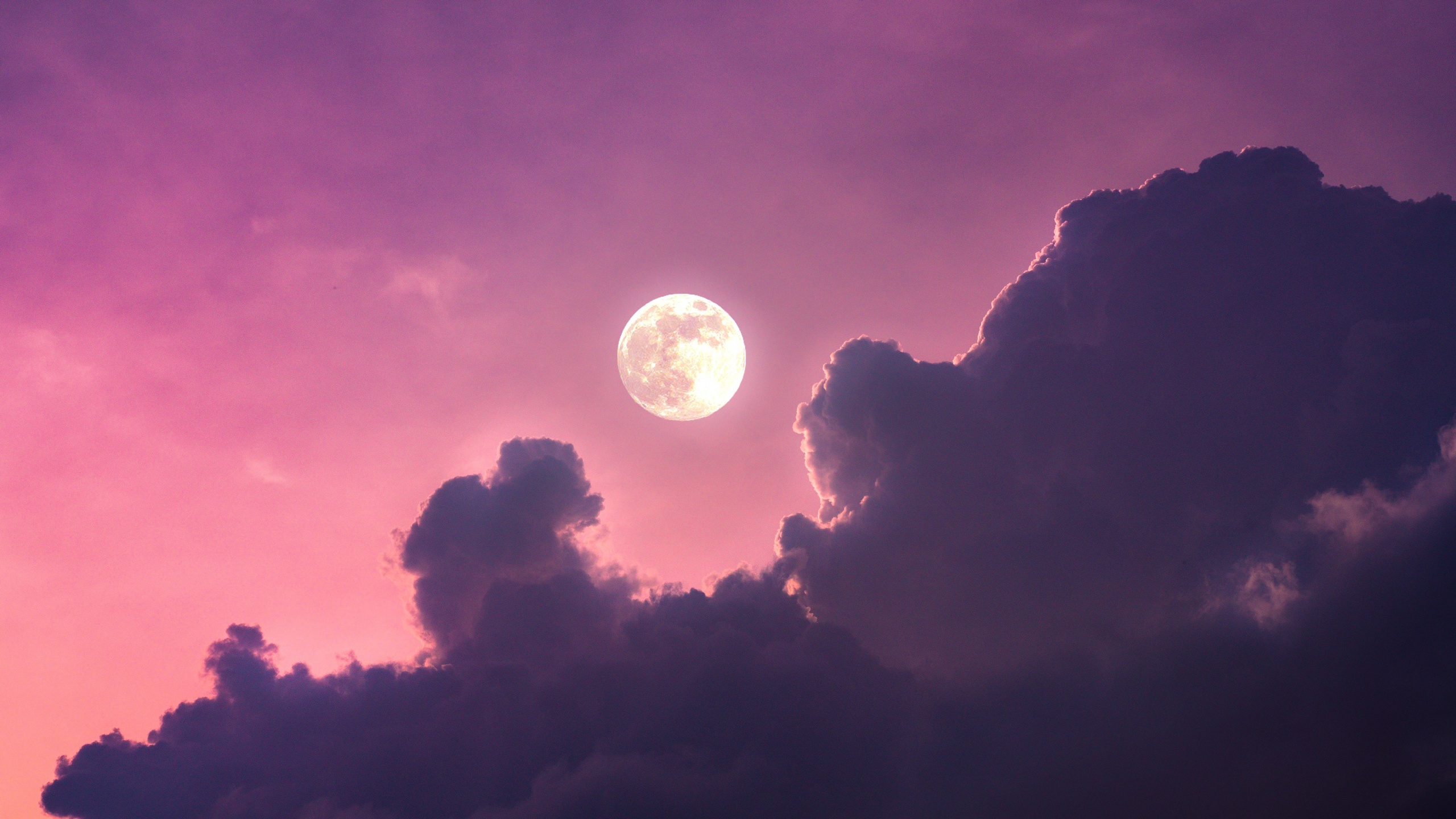 Full moon Wallpaper 4K, Aesthetic