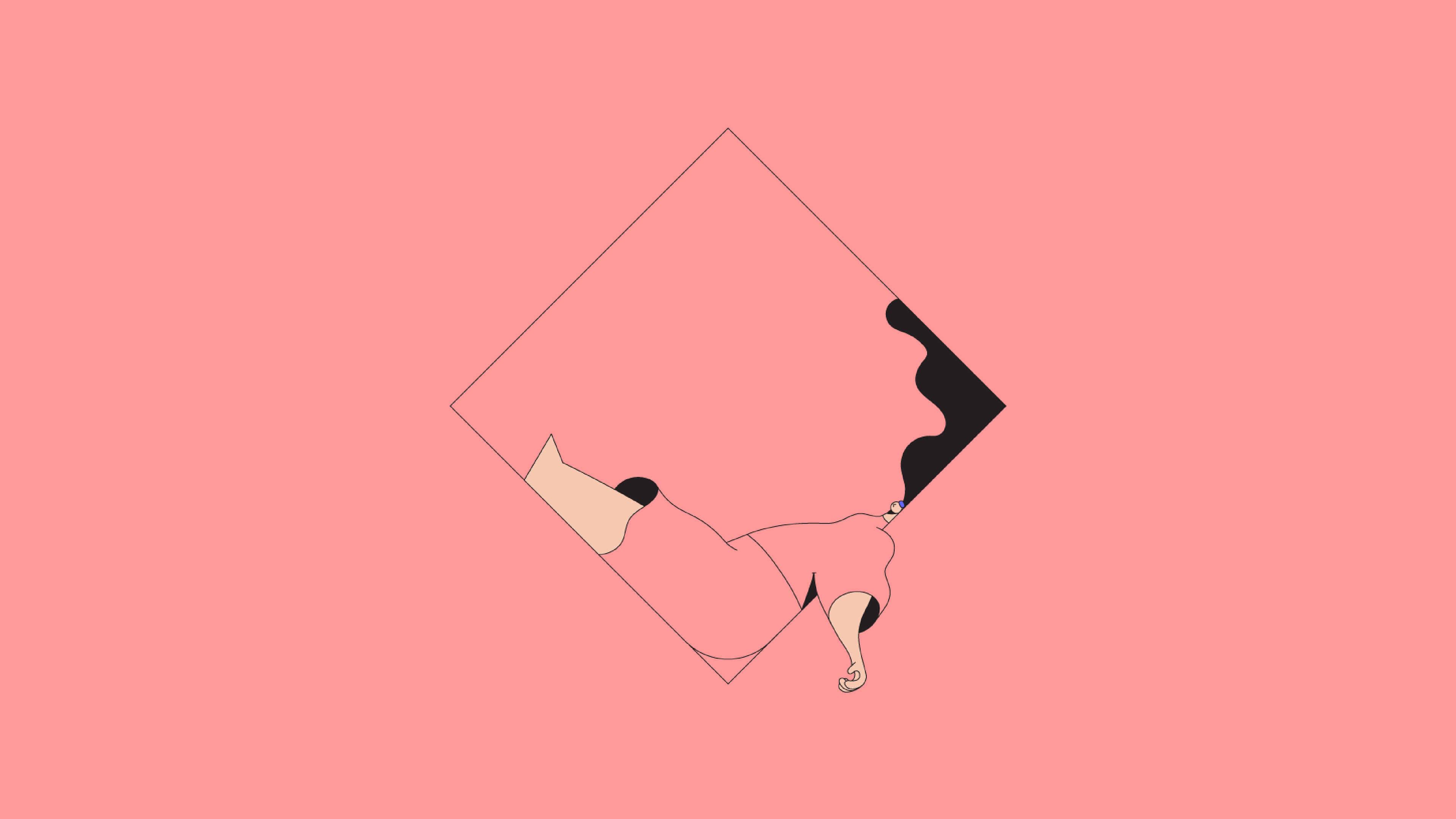 Minimal Drawing Pink Illustration Art