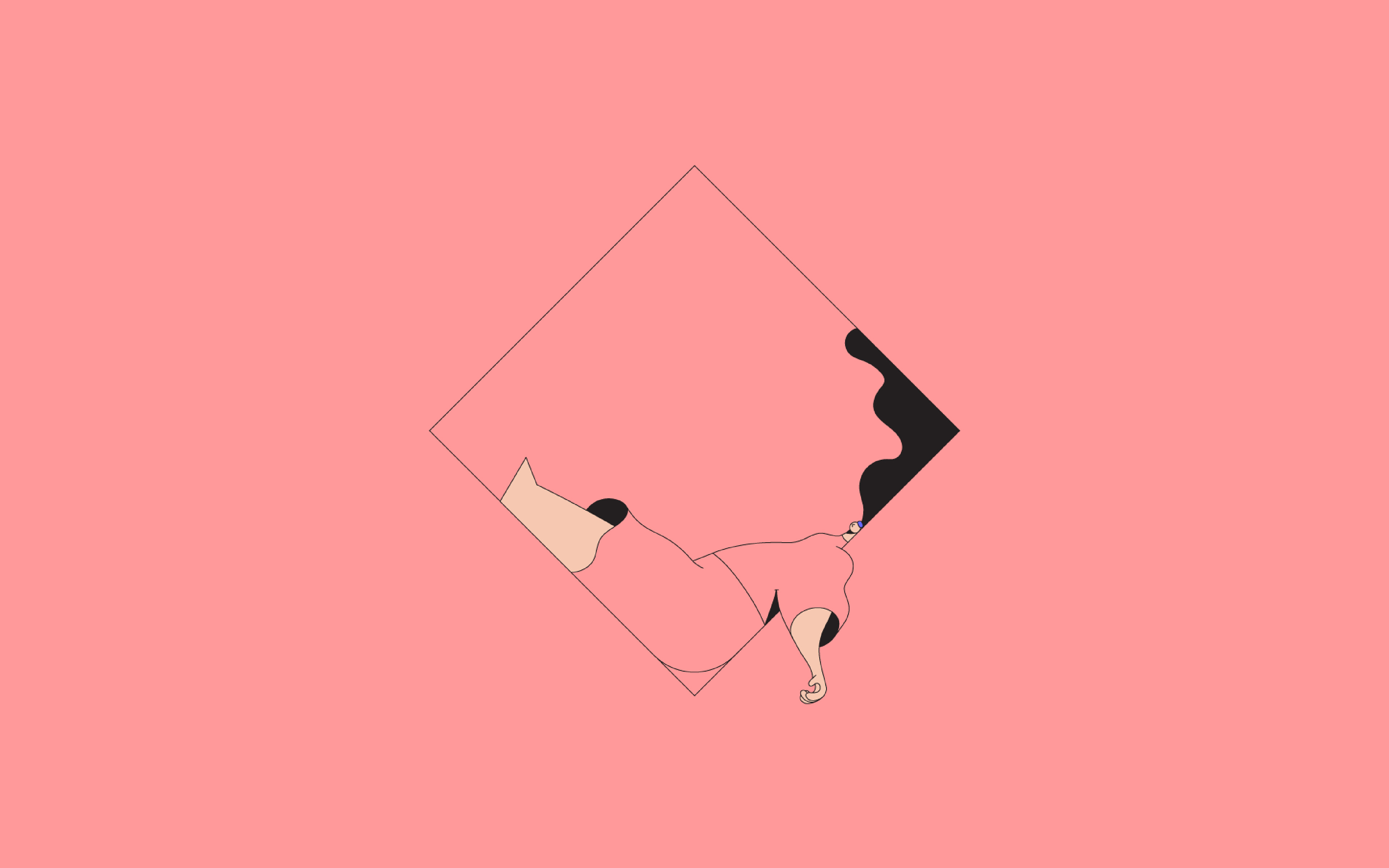 Minimal Drawing Pink Illustration Art