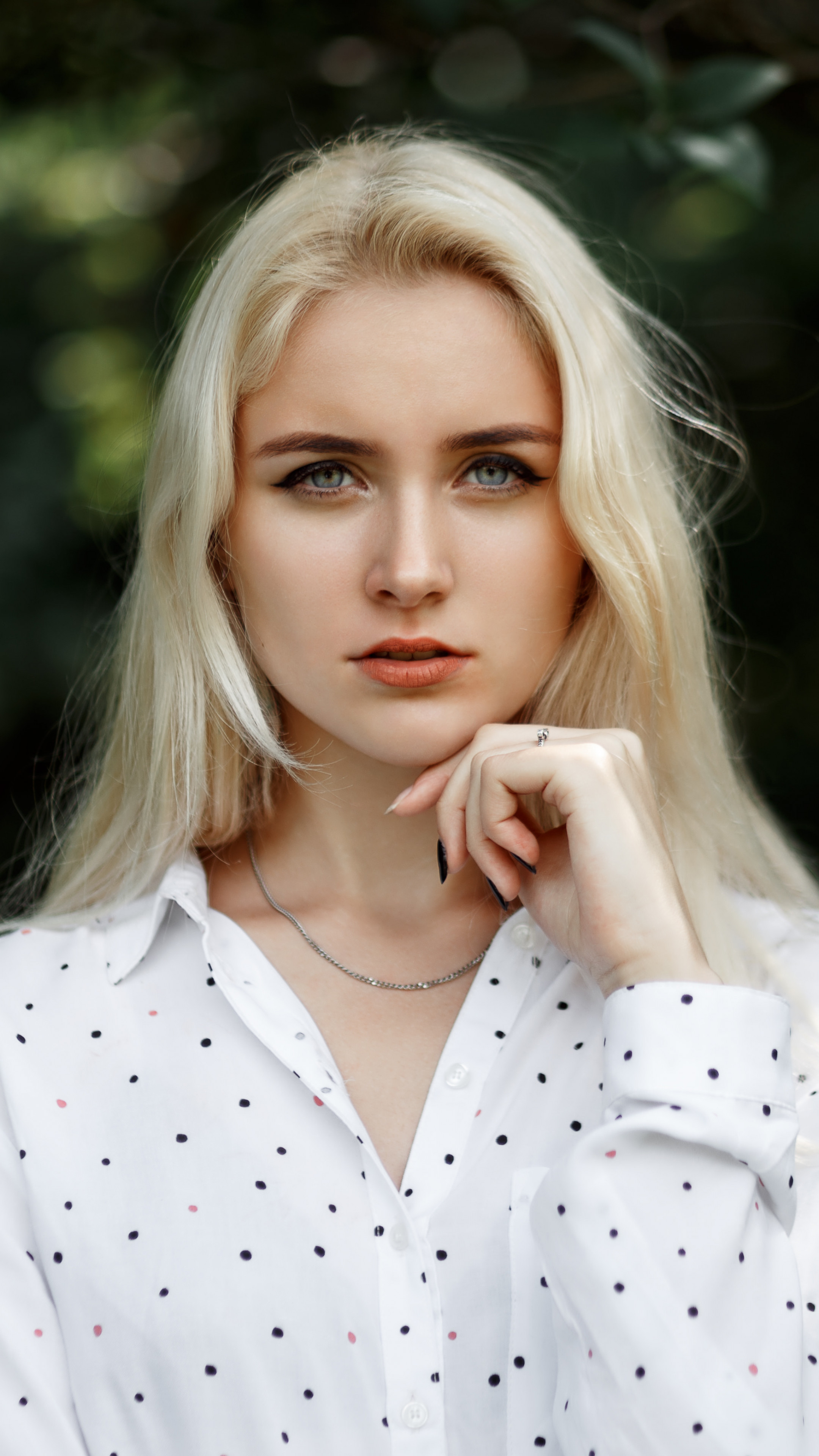 Wallpaper Face, model, blonde, 4K