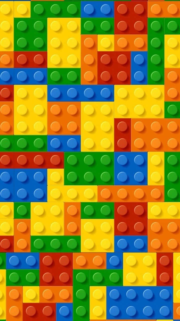Colorful Lego Brick Pattern Wallpaper