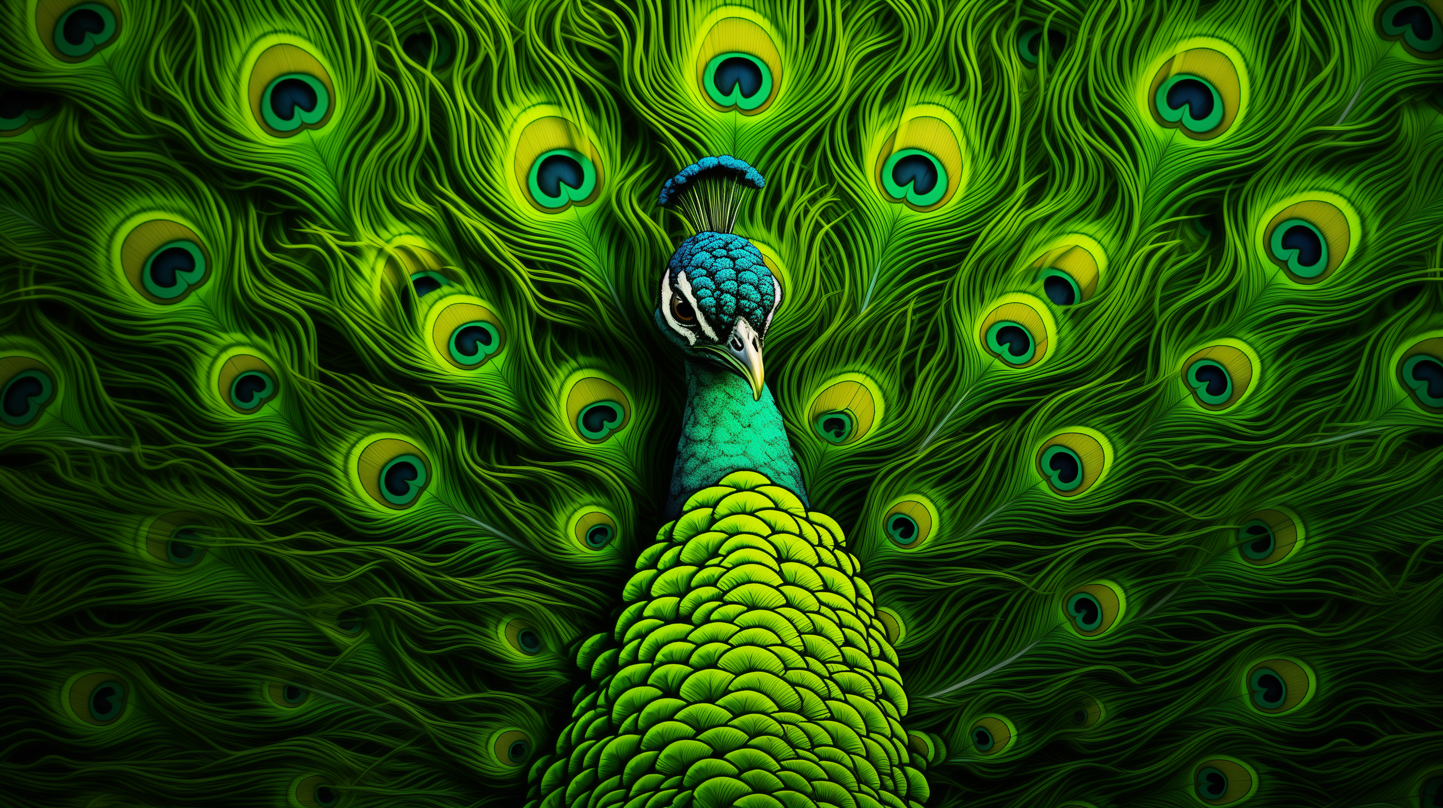 Majestic Peacock HD Desktop Wallpaper