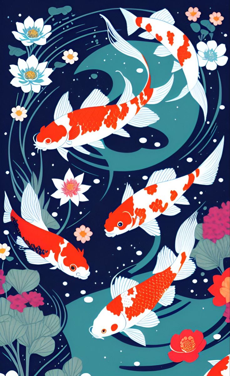 Koi art, Fish drawings, Koi fish drawing