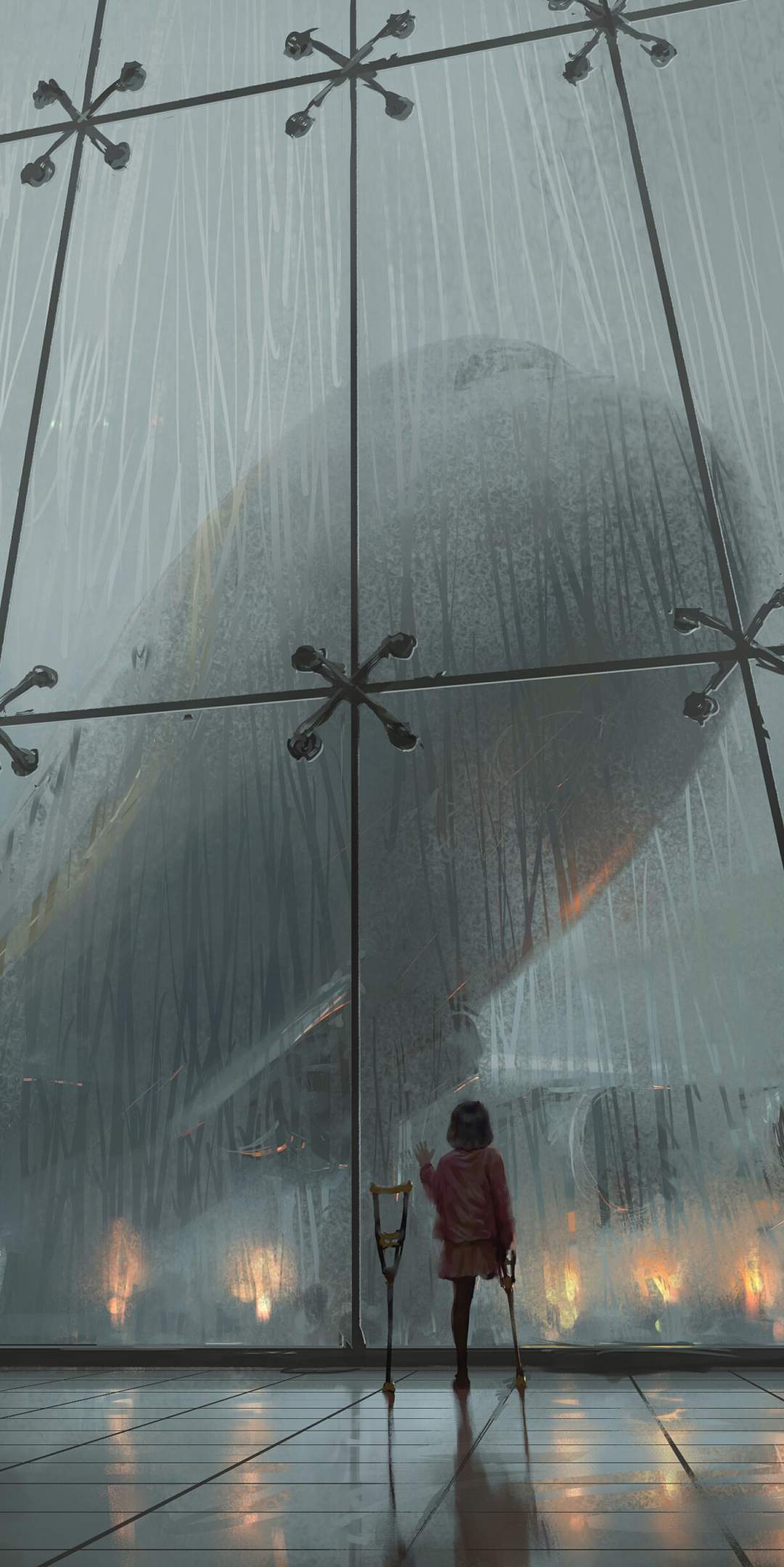 Boeing 747 and Girl iPhone Wallpaper