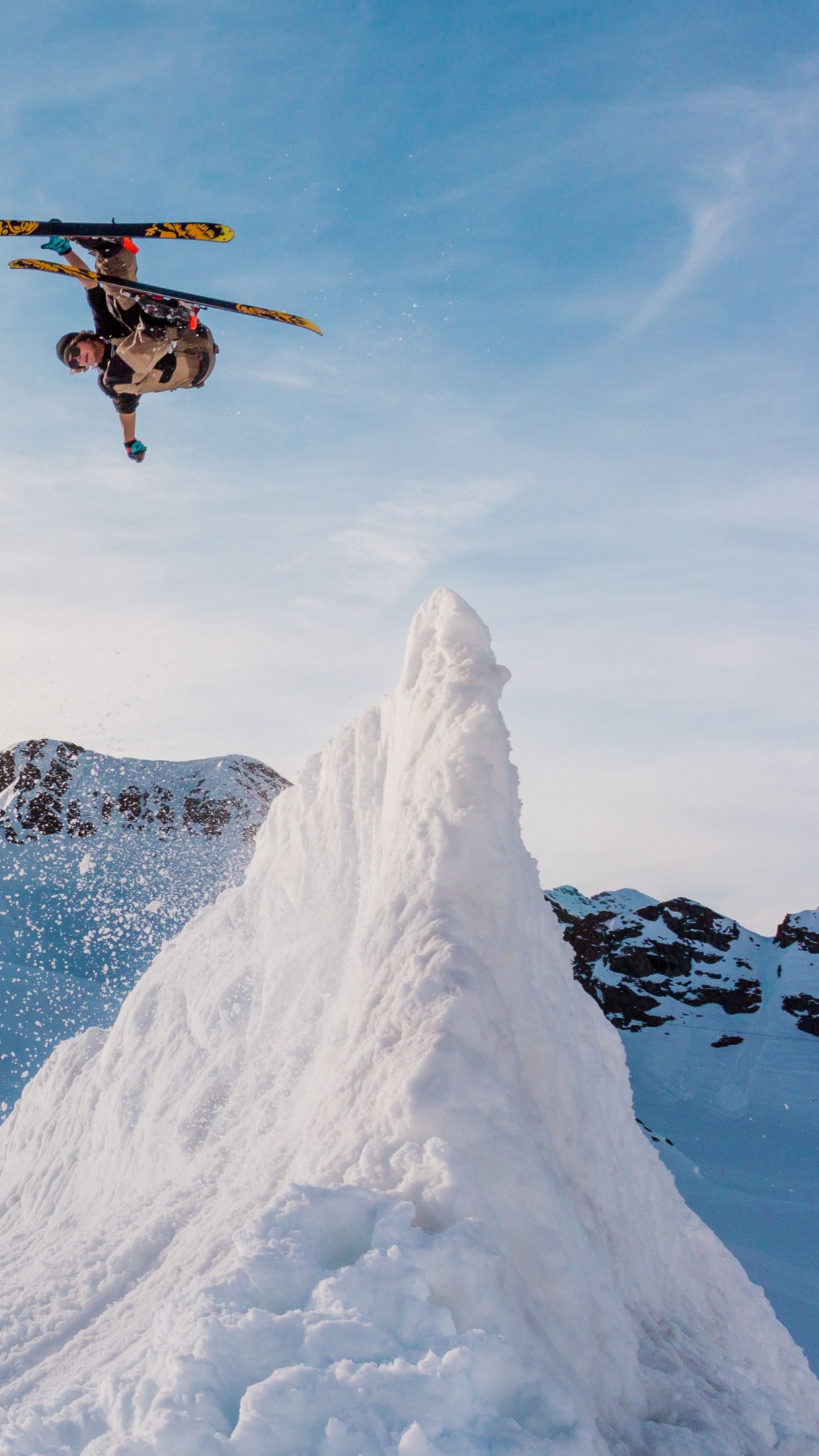 Download wallpaper: Jump skiing 1242x2208