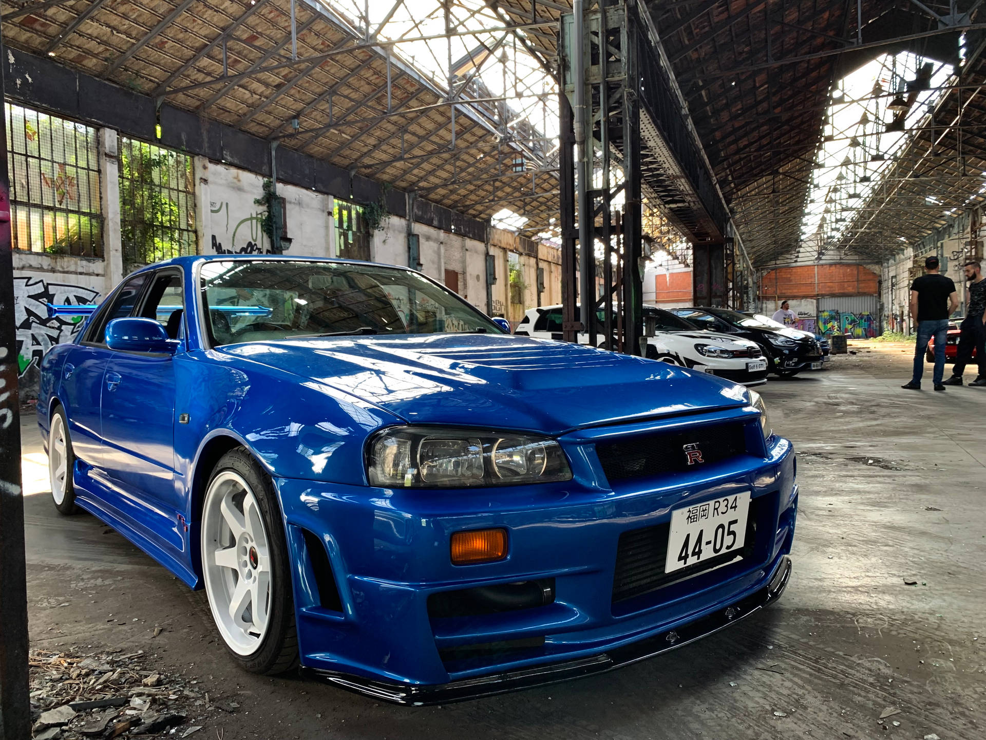 Download Shiny Blue Nissan Skyline Gtr