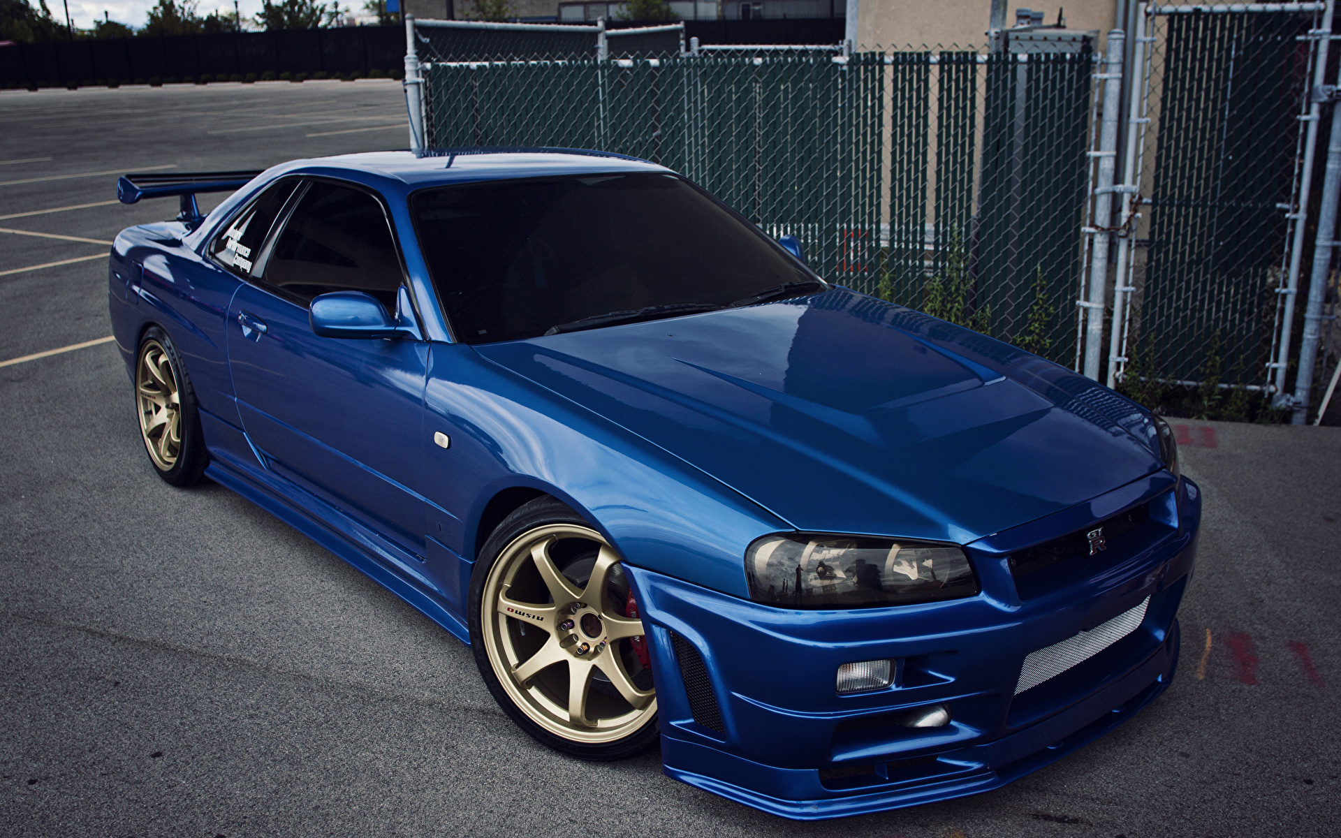 Wallpaper Nissan skyline gtr r34 Blue
