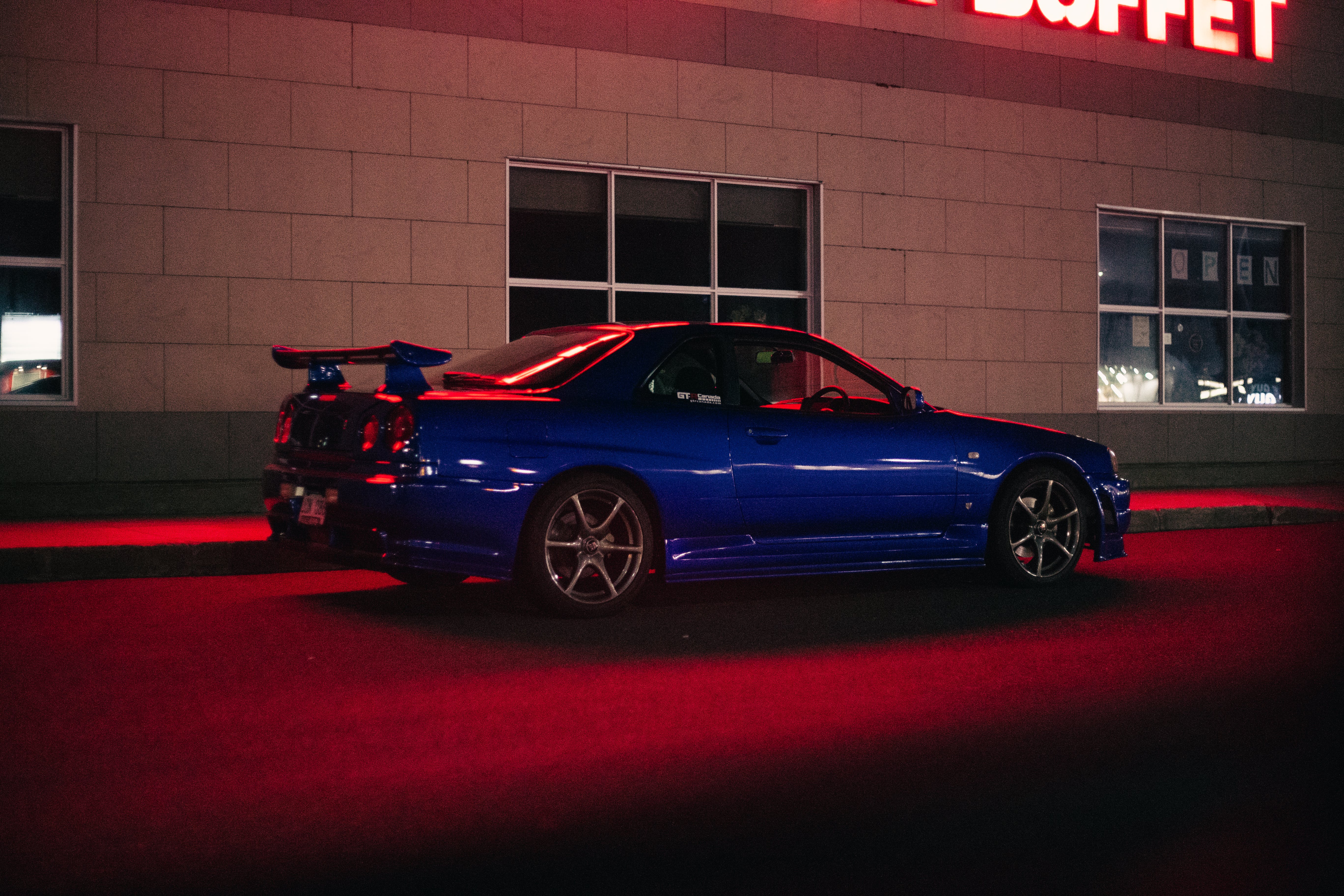 Blue Nissan Skyline GT R R34 · Free