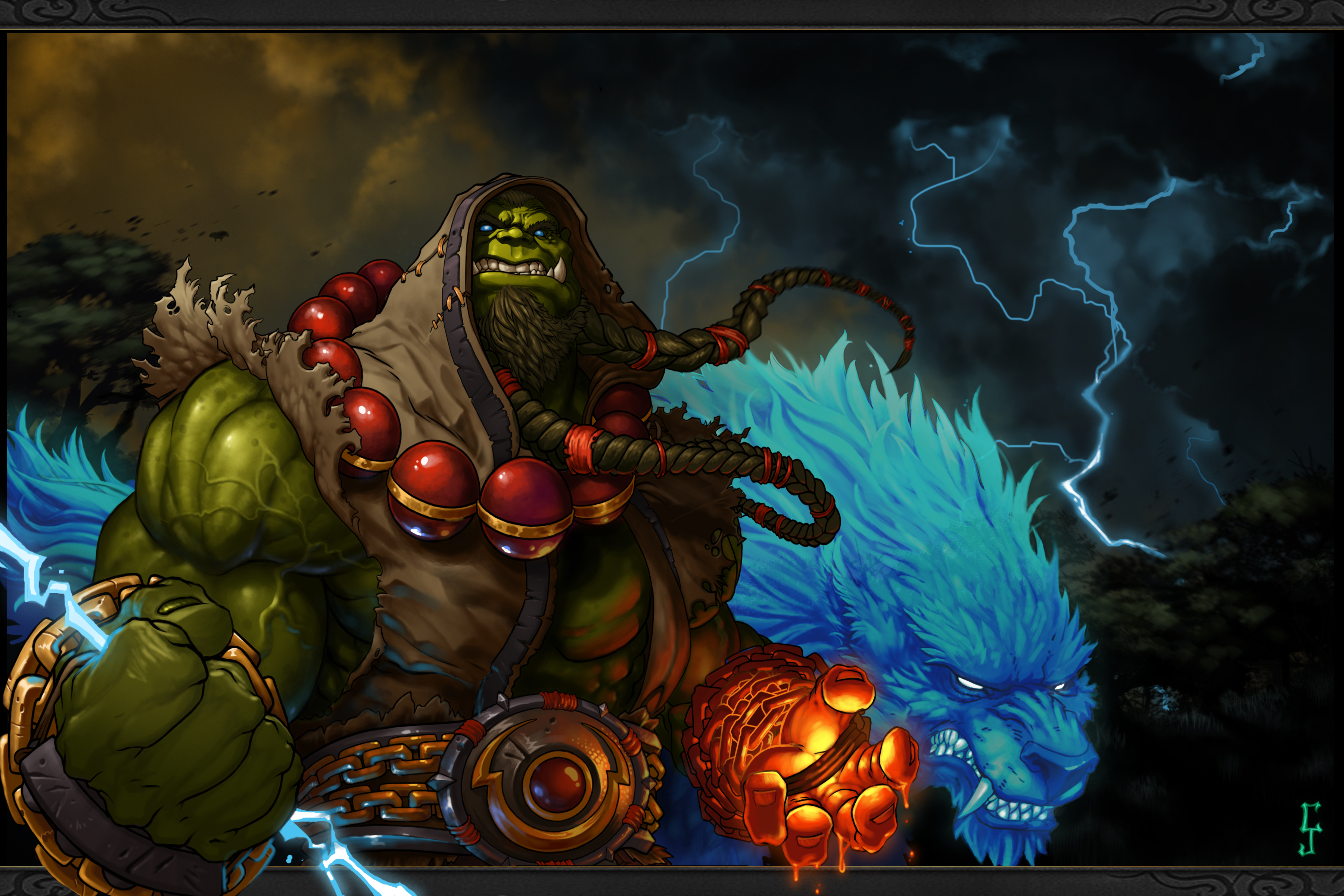 Wallpaper World of WarCraft Orc Shaman